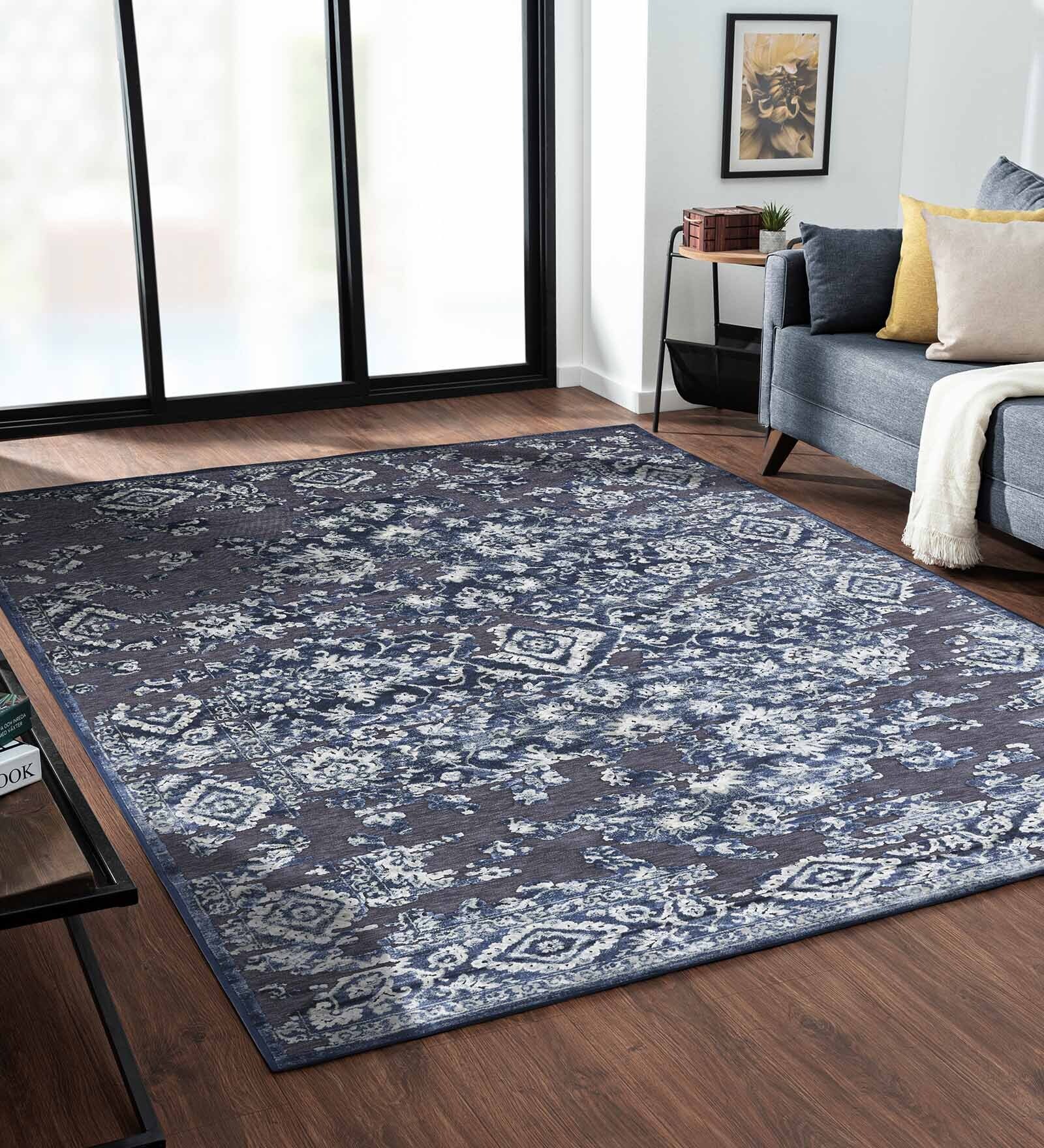 Blue and Grey Persian 5x7 Feet Machine Made Carpet