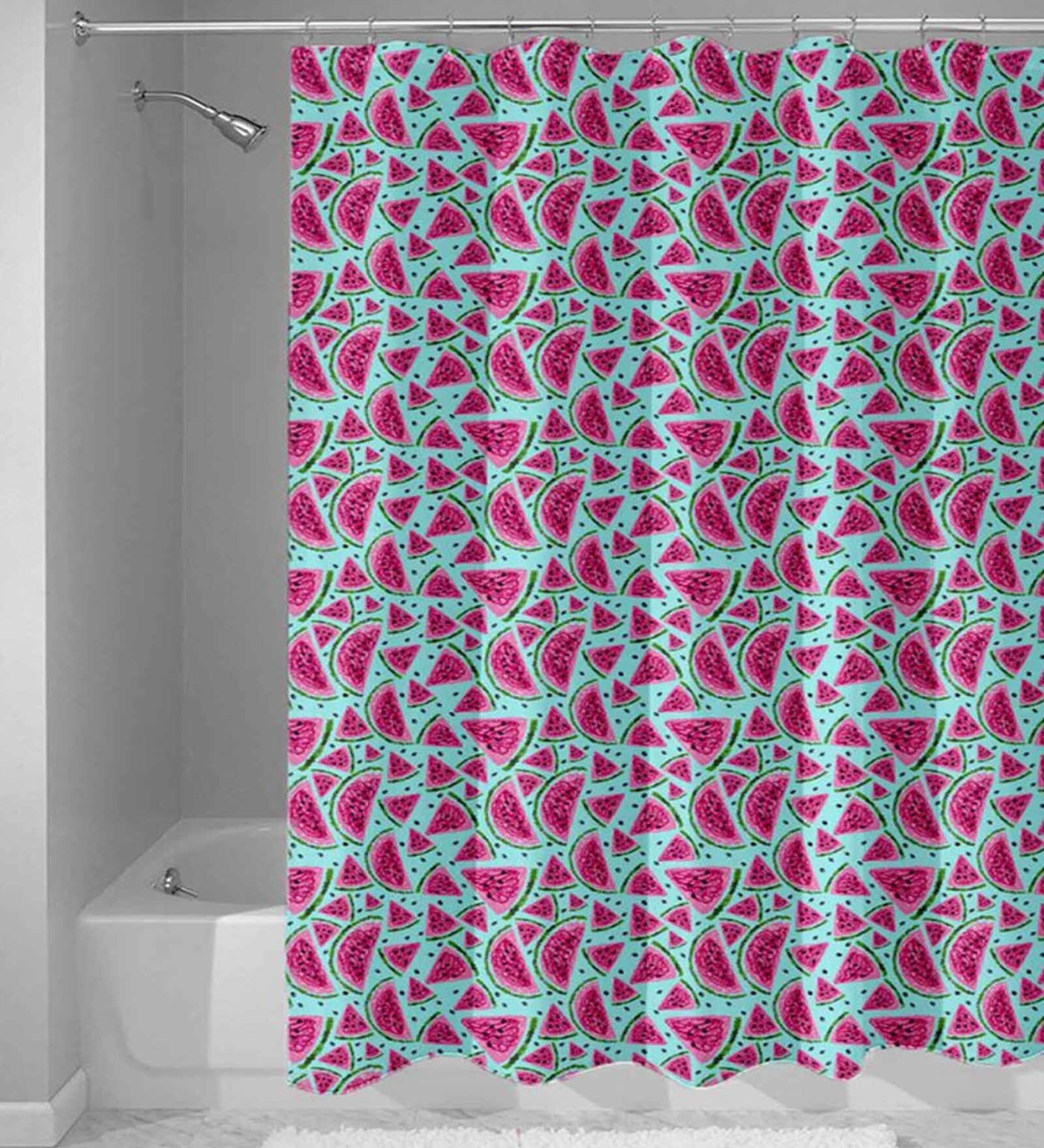Buy Multicolour Water Melon Print Nylon Shower Curtain (Length 84