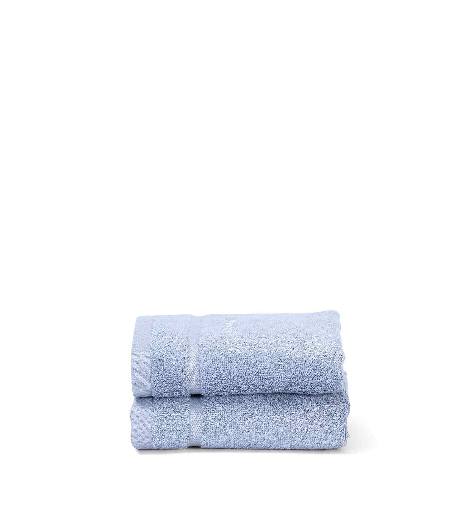 Blue Bamboo Cotton Solid 650 GSM Hand Towel Set (2Pc)