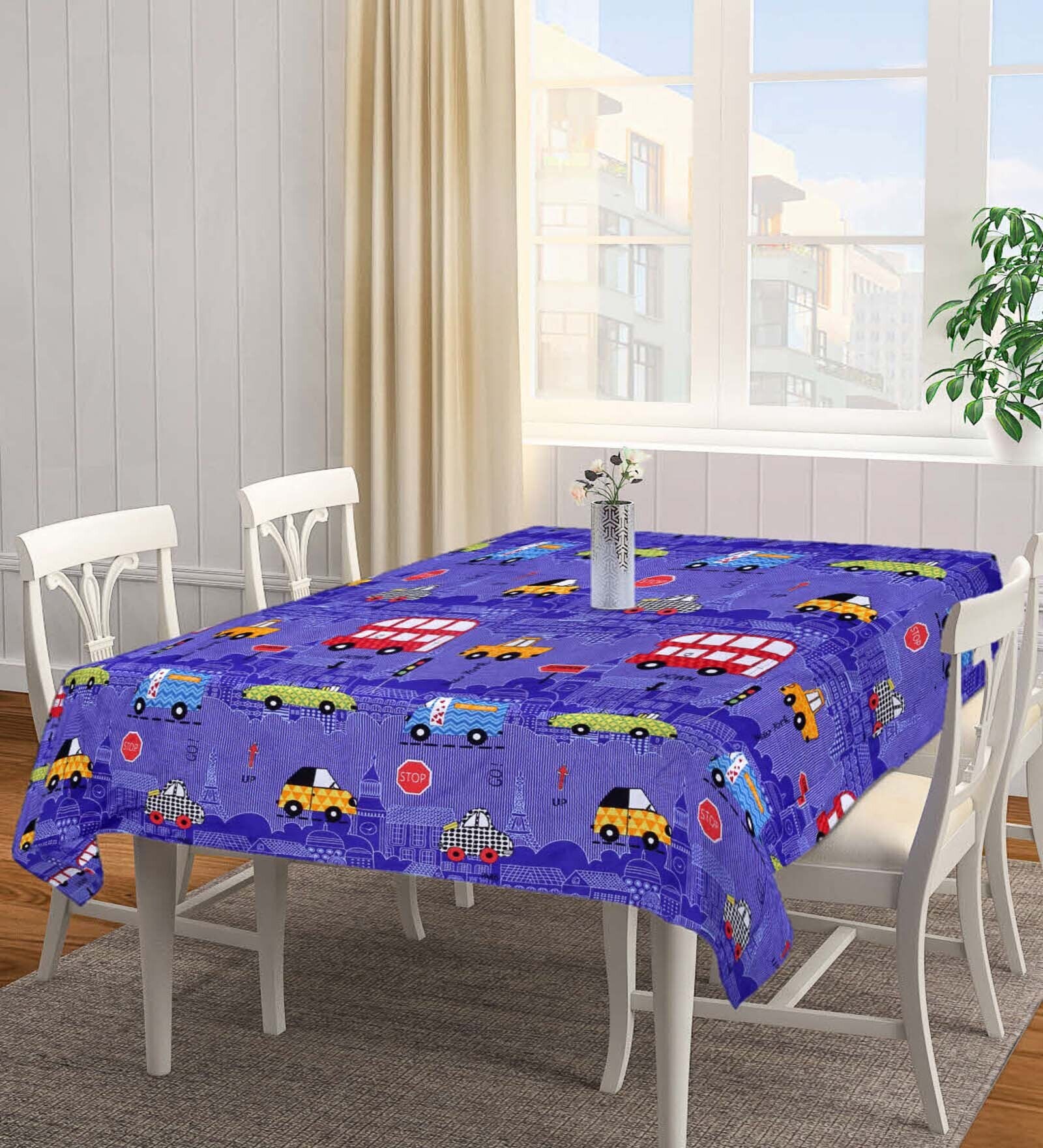 Blue Blended Cotton Cartoon 72x52 Inches Table linen