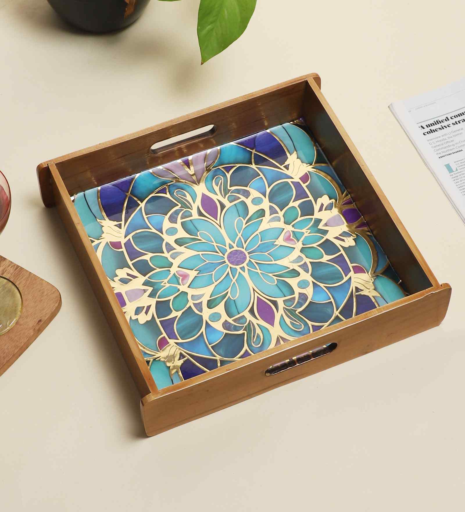 Blue Blossom Art Tray