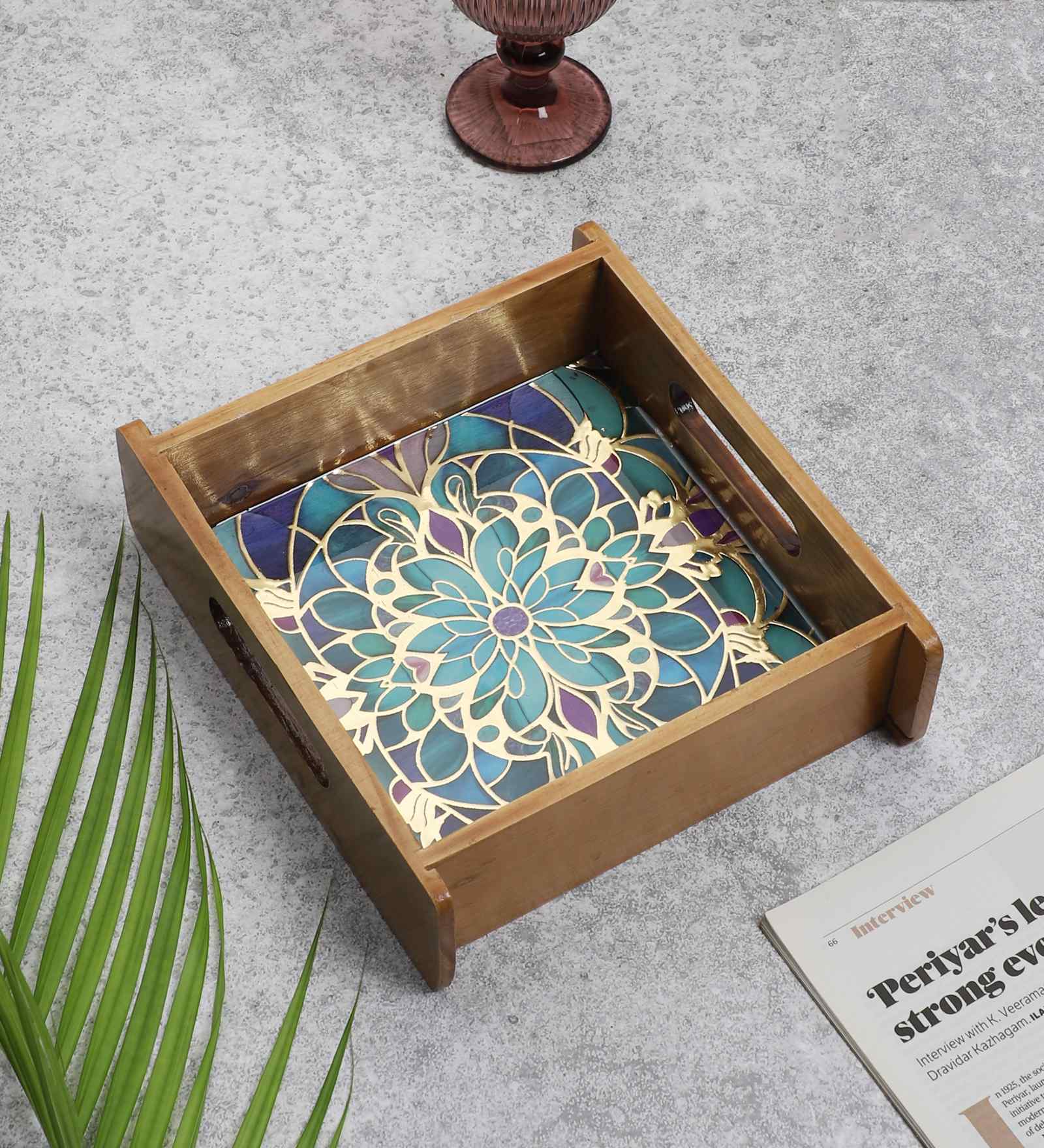 Blue Blossom Art Tray