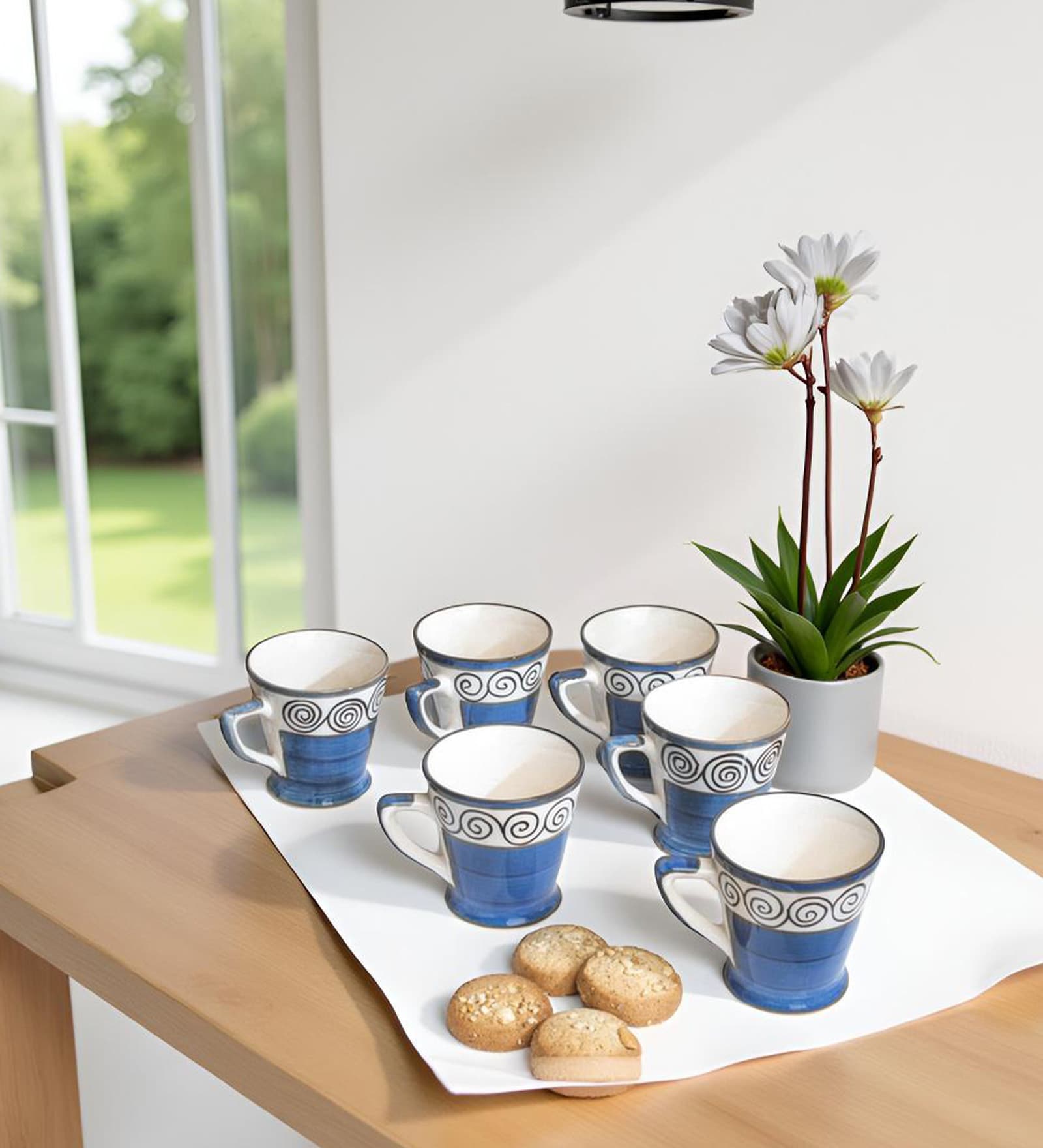 Blue Breeze Coffee Cup Set of 6(160 ML Each) Microwave Safe Coffee Cup.