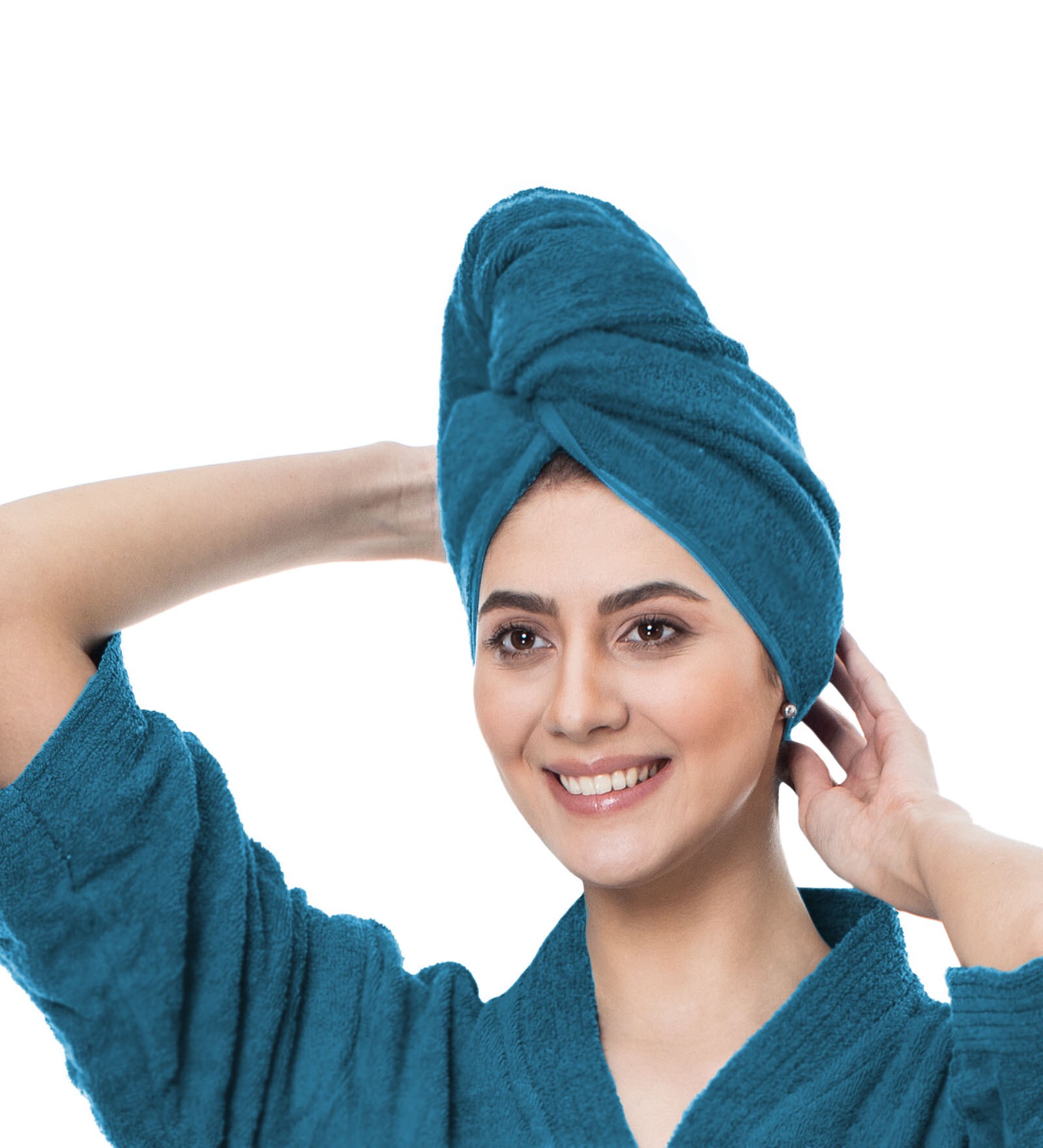Blue Caldezonia Solid 450 GSM Microfiber Bath HairWrap