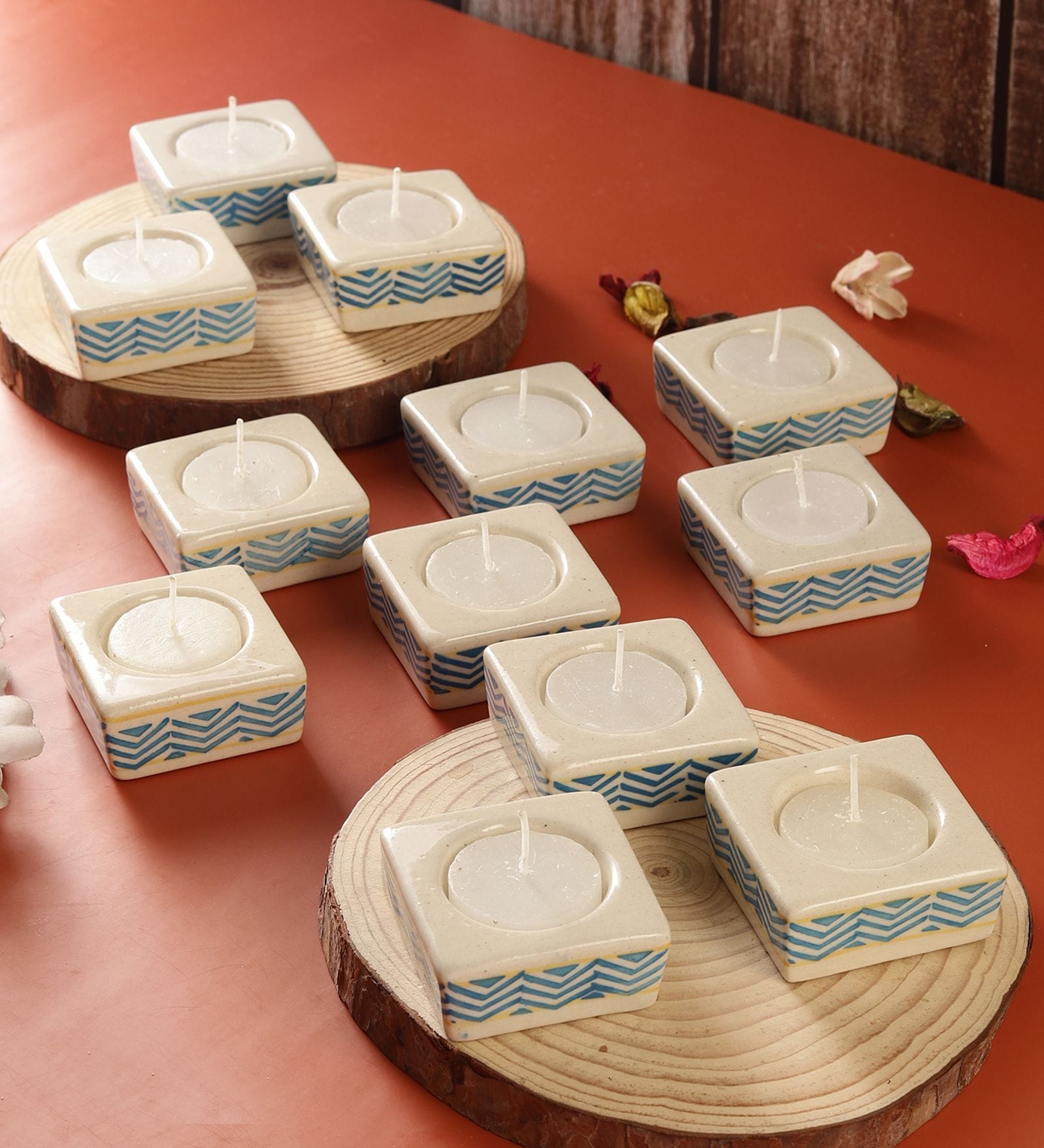 Blue Ceramic (Pack of 12) Tea Light
Holders