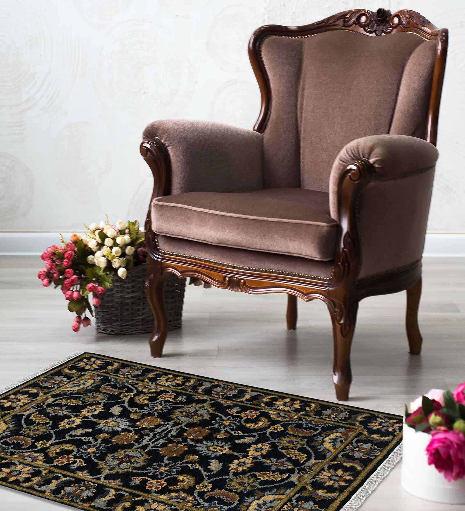 Blue Persian Wool 2x3 Feet Handmade  Dhurrie