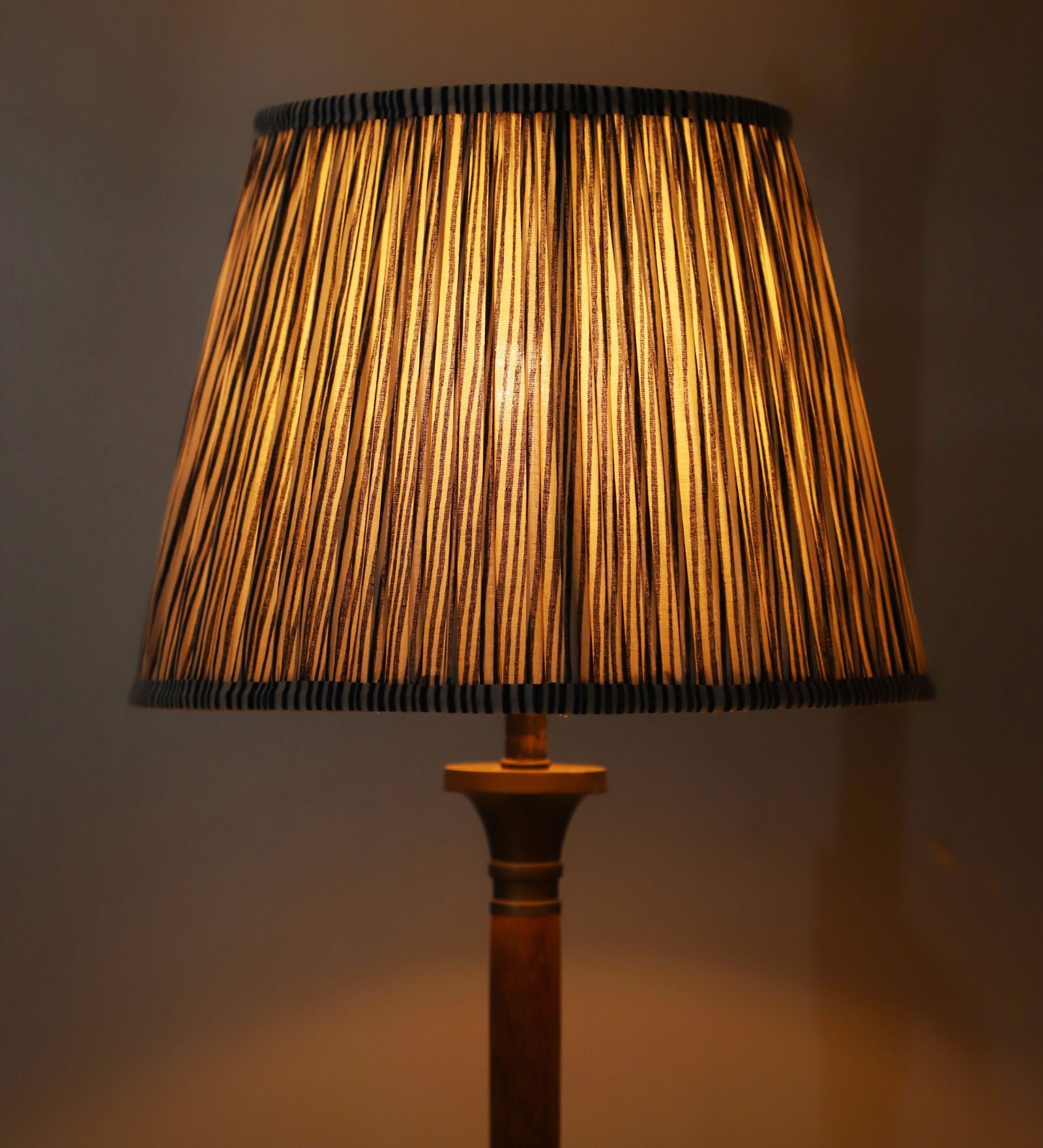 Midnight  Stripe 40cm Straight Empire Cotton  Lampshade (Blue)