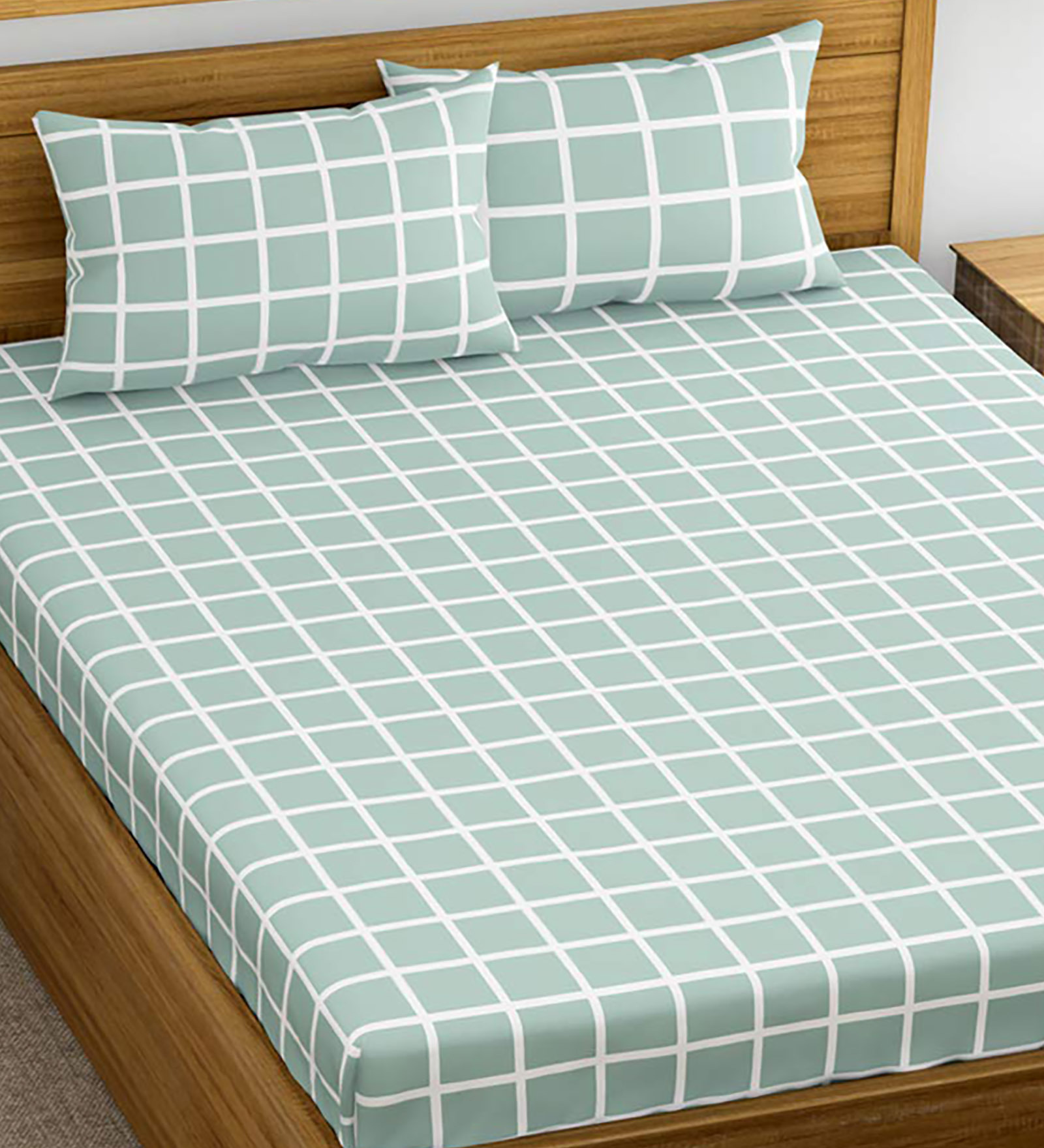 Cotton 144TC Double Bedsheet with 2 Pillow Covers