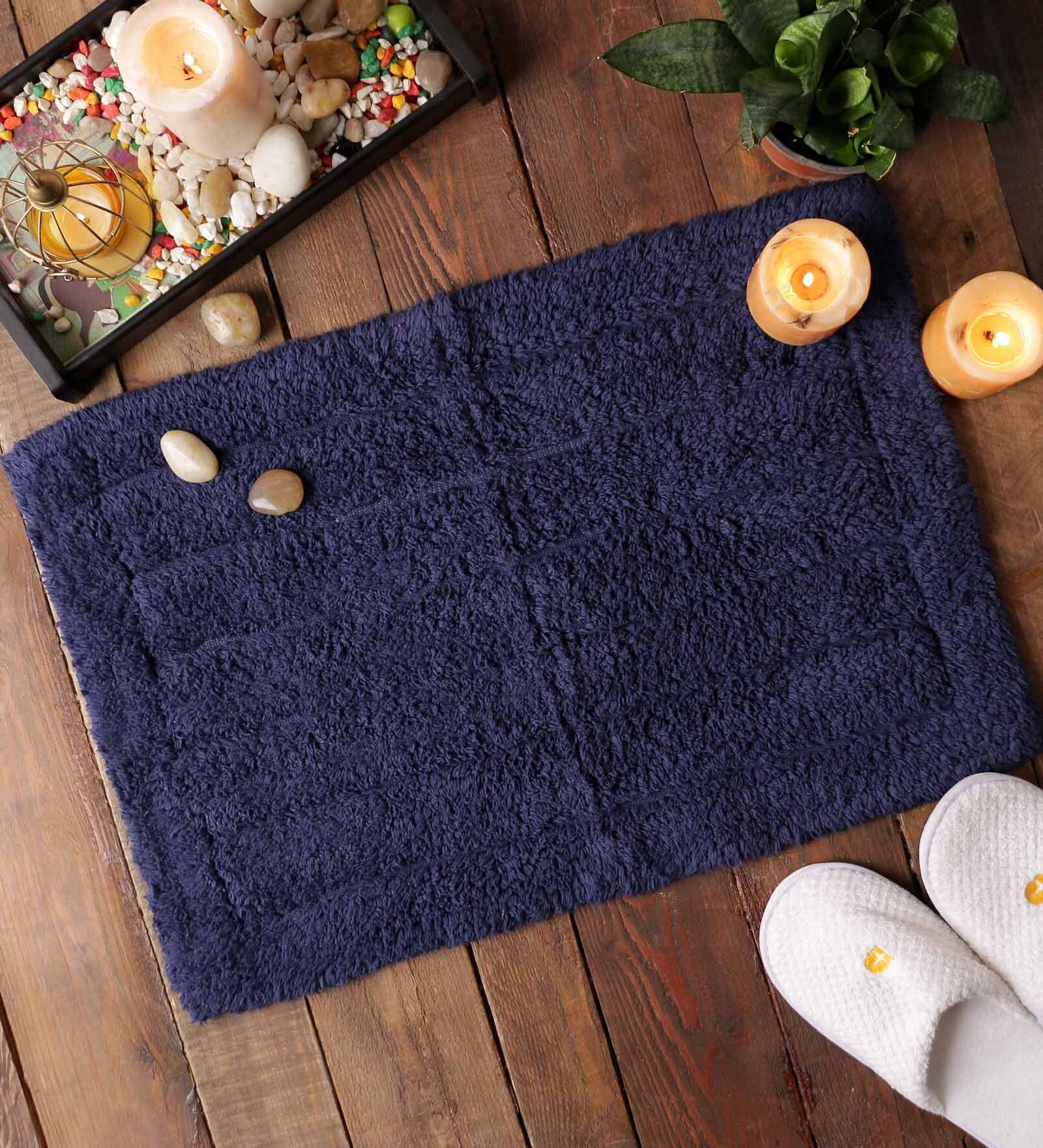 Buy Blue Cotton 16 x 24 Premium Double Twisted Stripes Rug by SWHF at ...