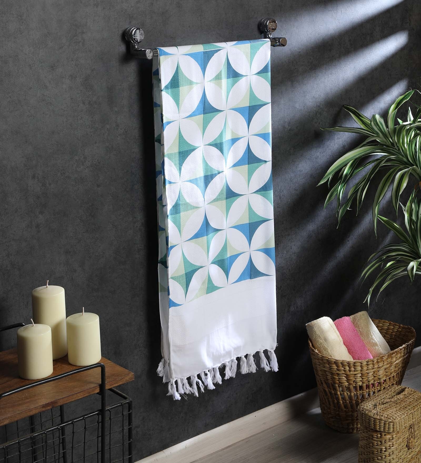 Buy Blue Cotton 250 GSM Set of 2 Bath Towel by Raymond Home at 100% OFF ...