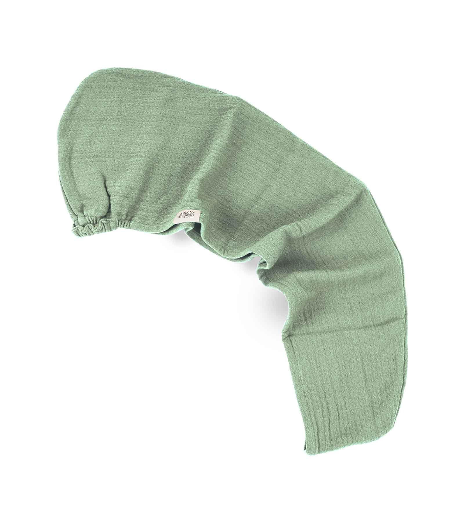 Blue Cotton and Viscose Solid 380 GSM  Plus Size Hair Wrap Towel (Set of 1 )