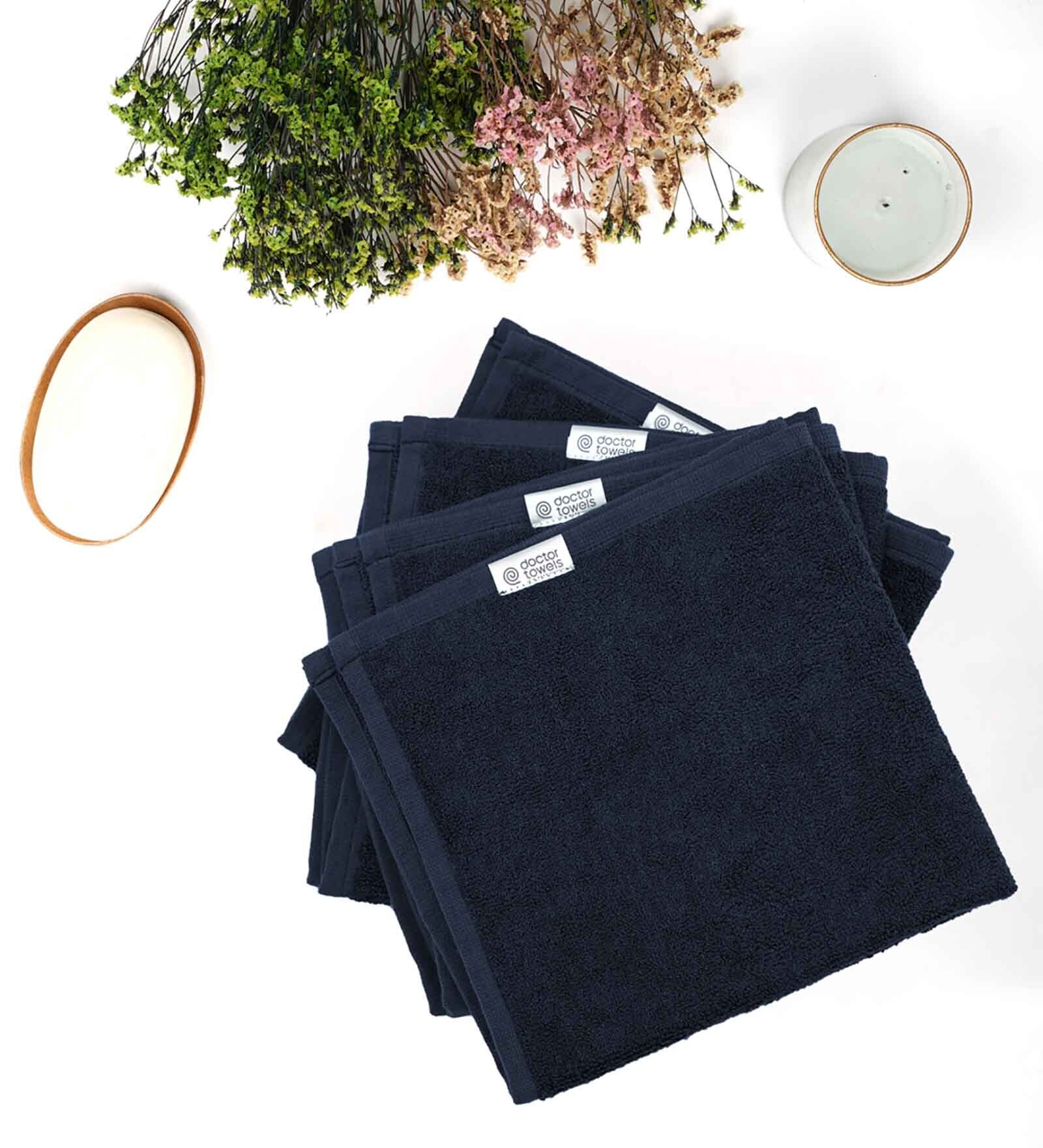 Blueberry Banana and Cotton Solid 480 GSM 4 Pcs Face Towel