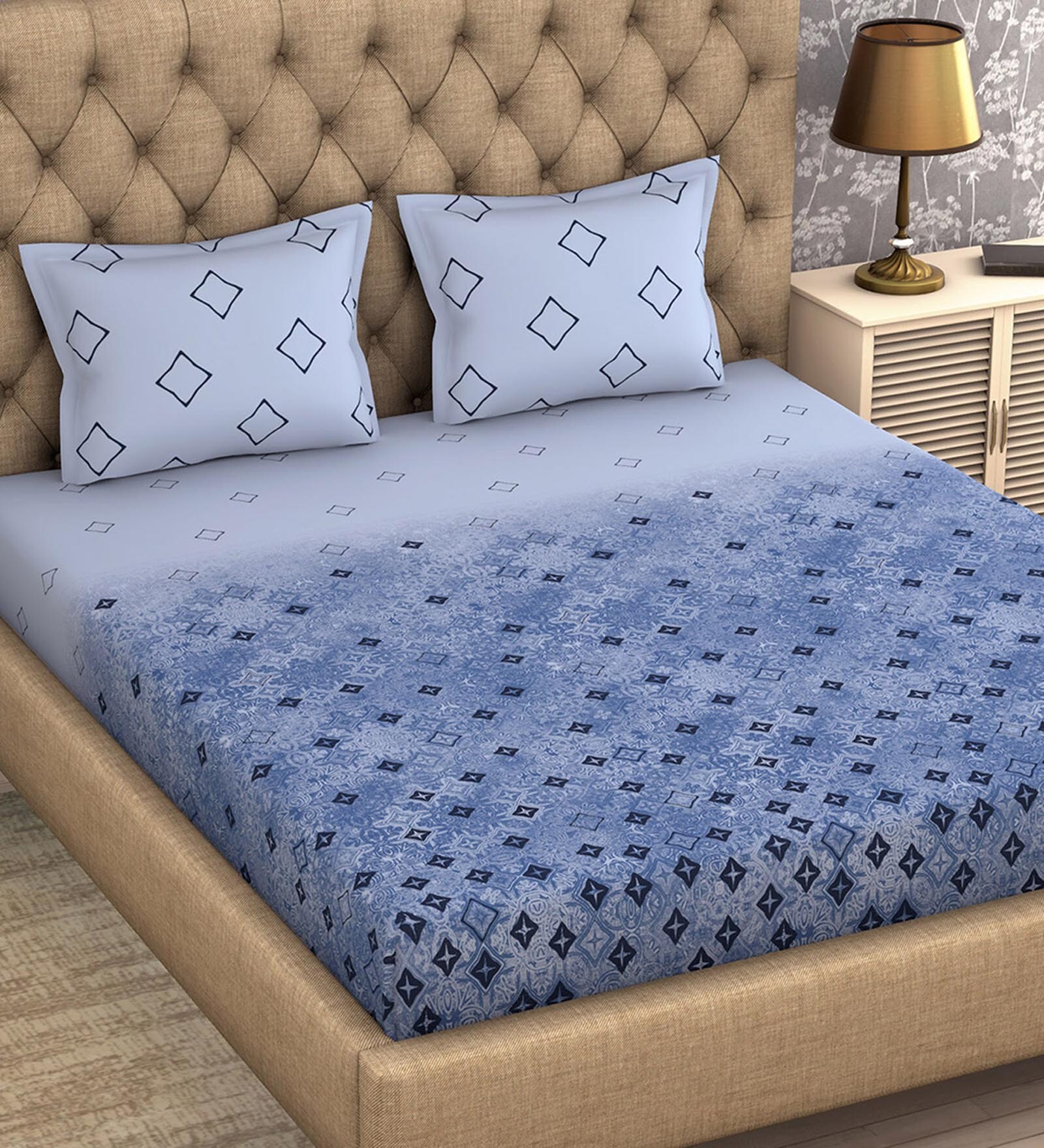 Buy Atrium Plus Cotton 210TC Double Bedsheet with 2 Pillow Covers at 48 ...