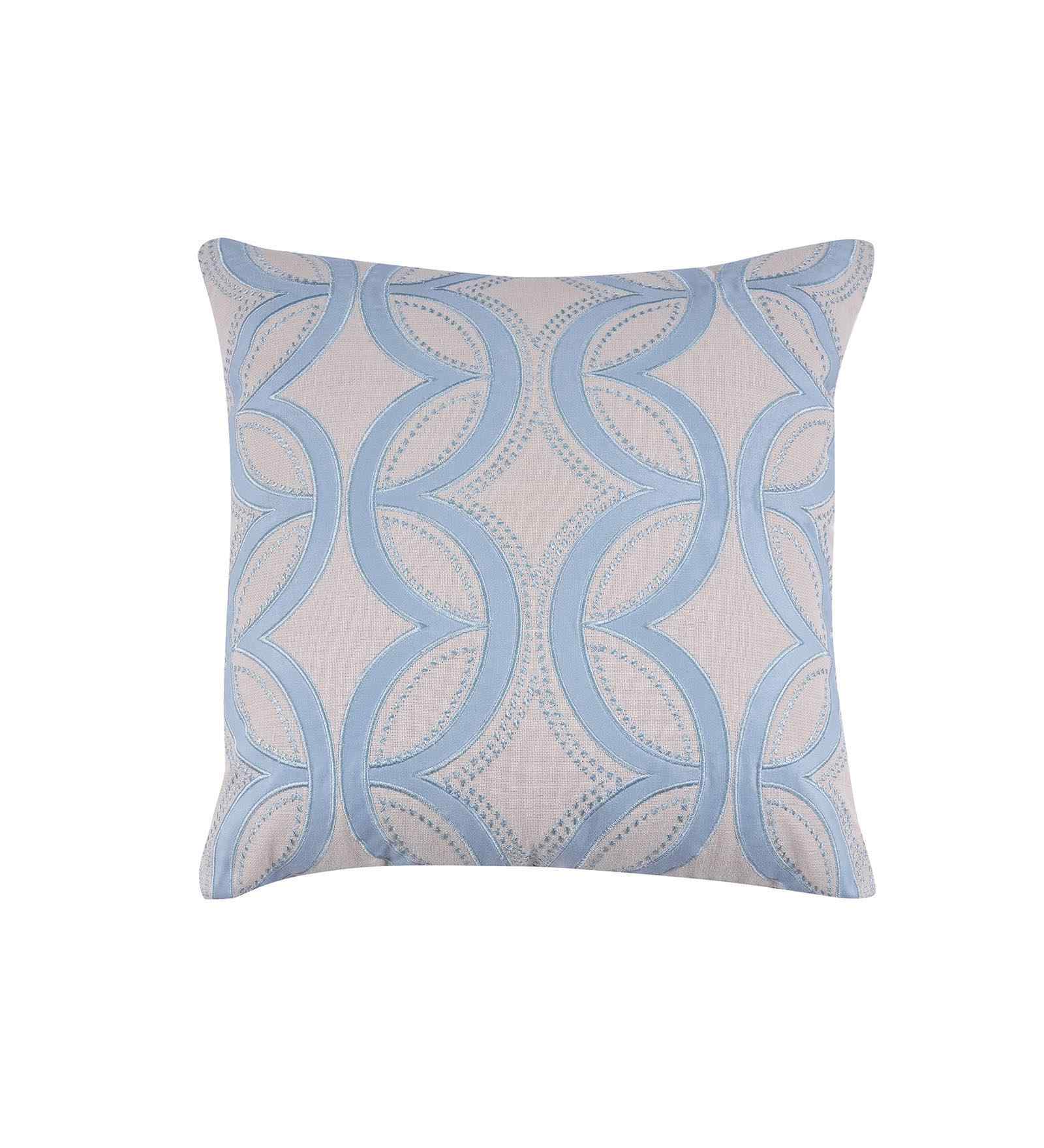 Blue Cotton Embroidery 20x20 inches Square Cushion Cover