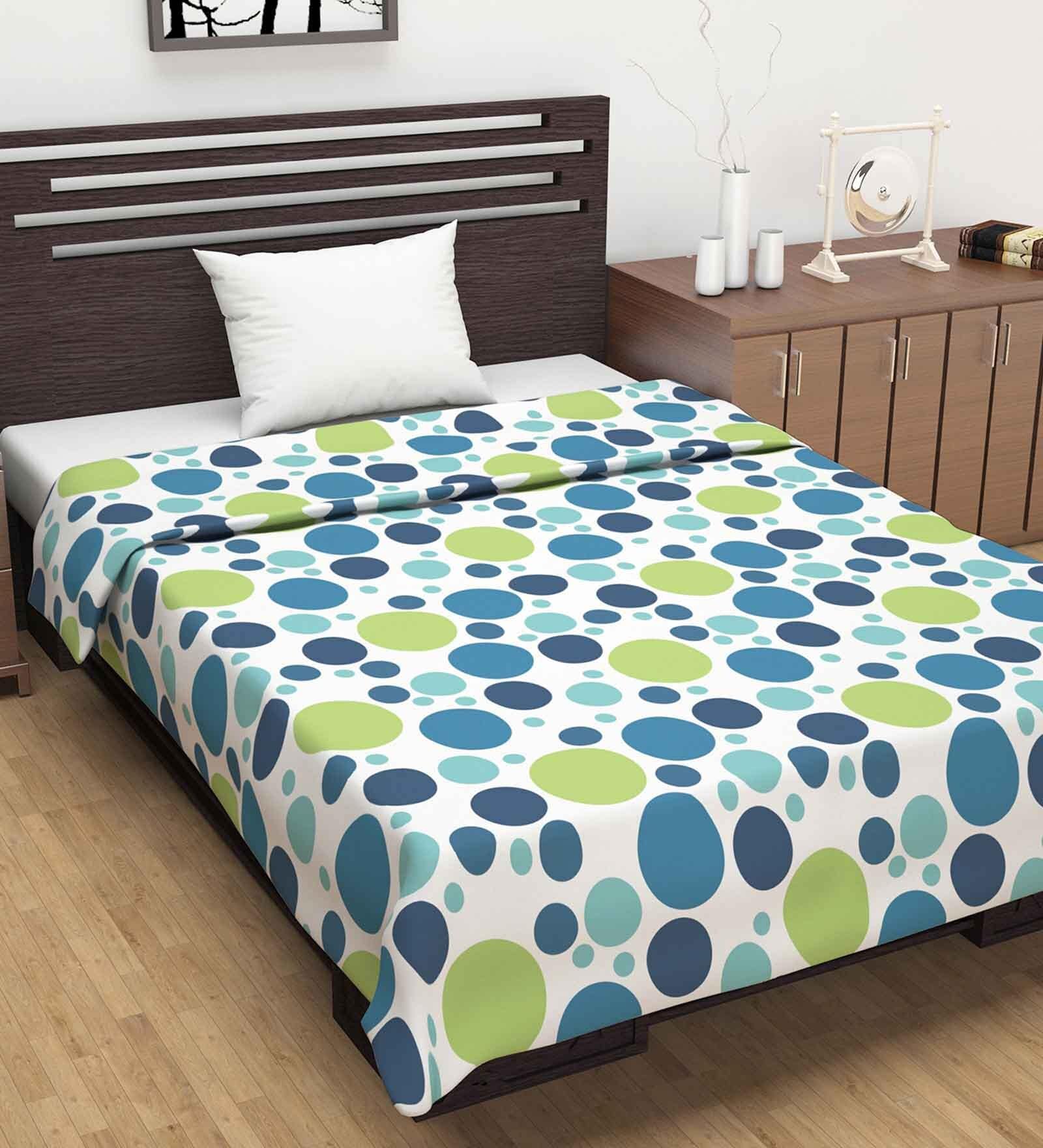 Blue Cotton Floral 120 GSM Single Dohar