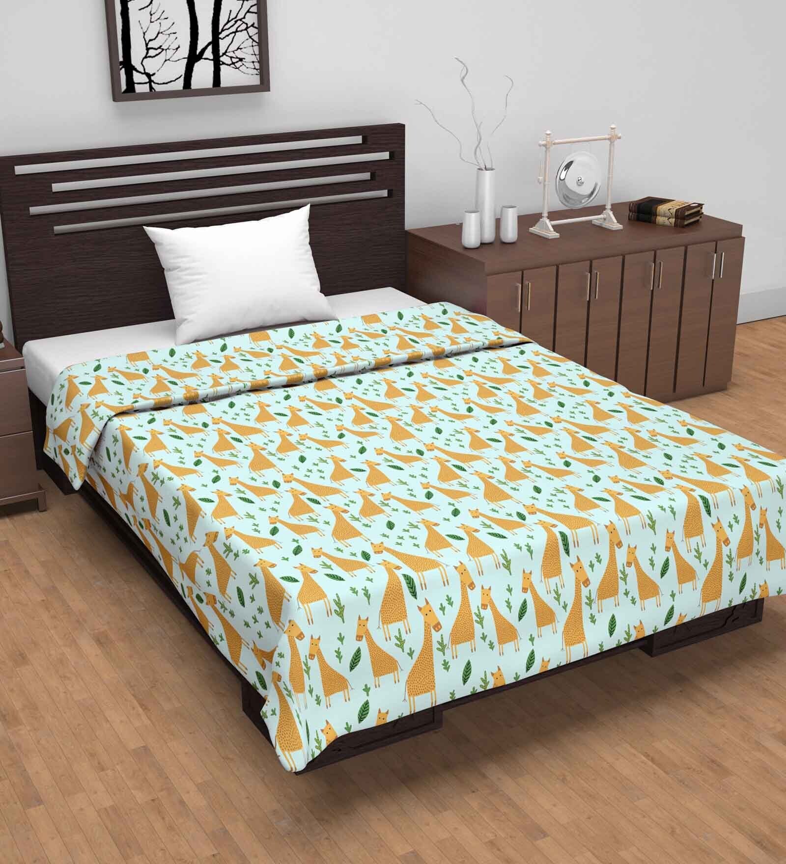 Green Cotton Floral 120 GSM Single Dohar