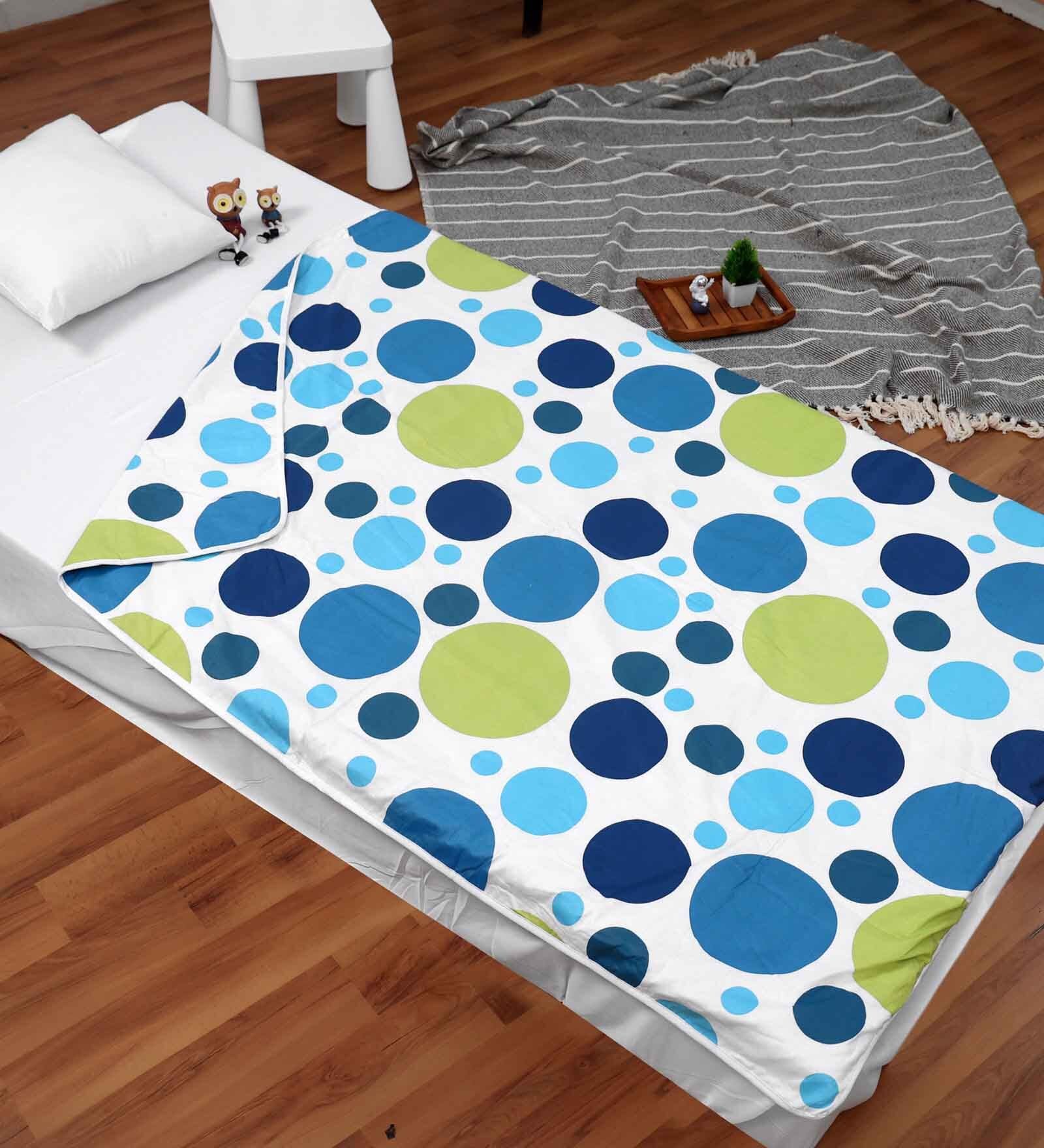 Blue Cotton Floral 120 GSM Single Kids Dohar