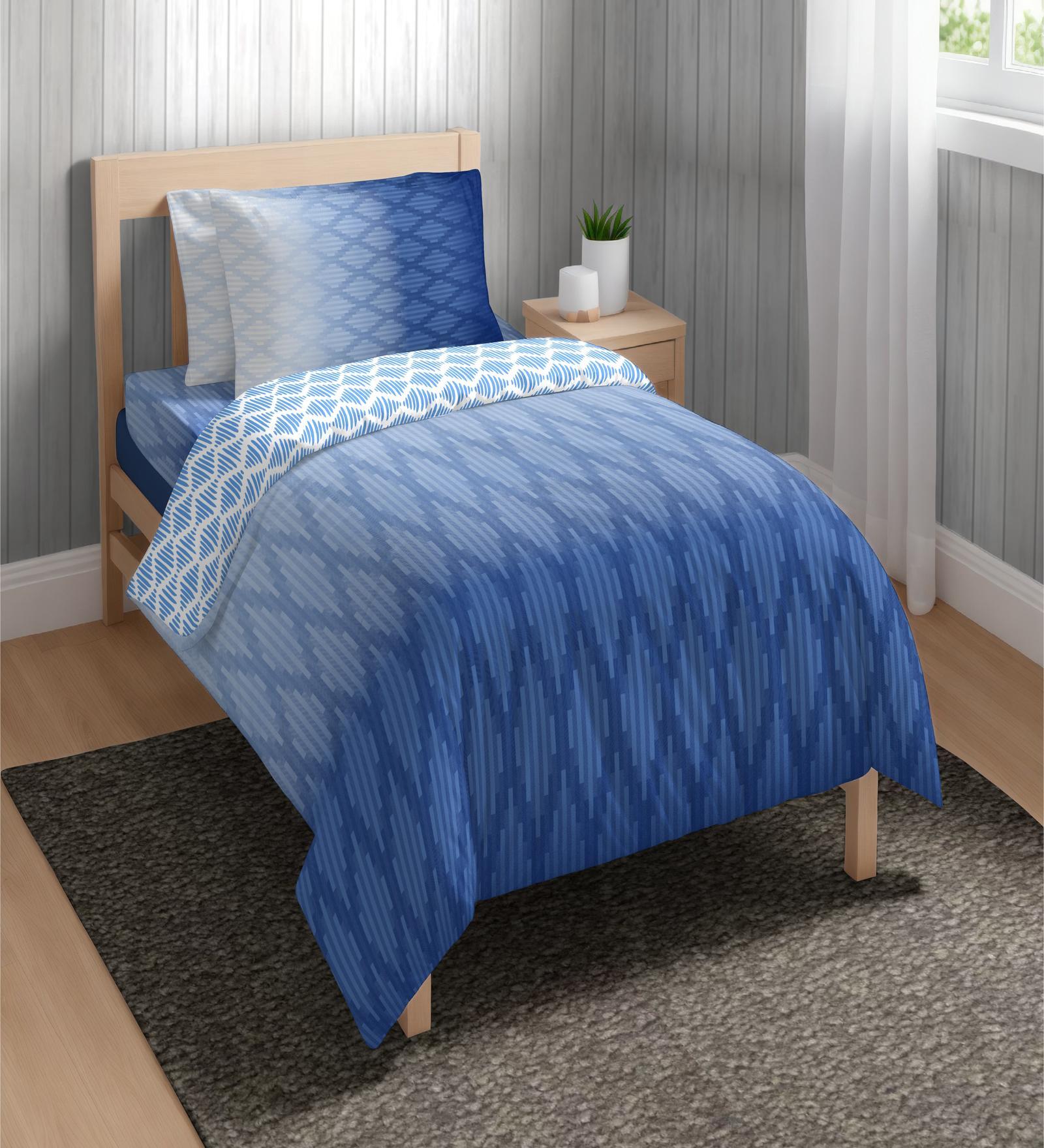 Blue Cotton Geometrical 150 GSM Single Bed Comforter
