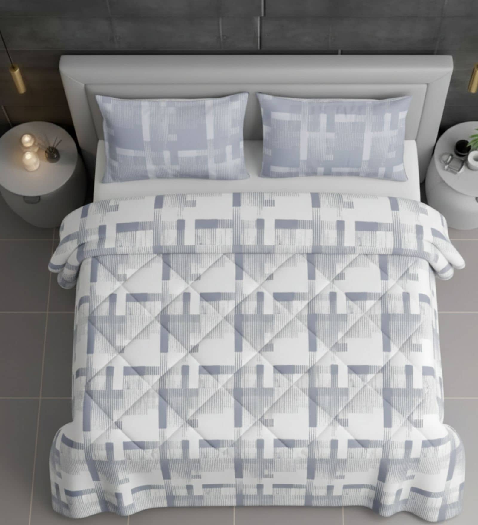 Blue Cotton Heavy Winter 210TC Printed Double 400GSM Comforter