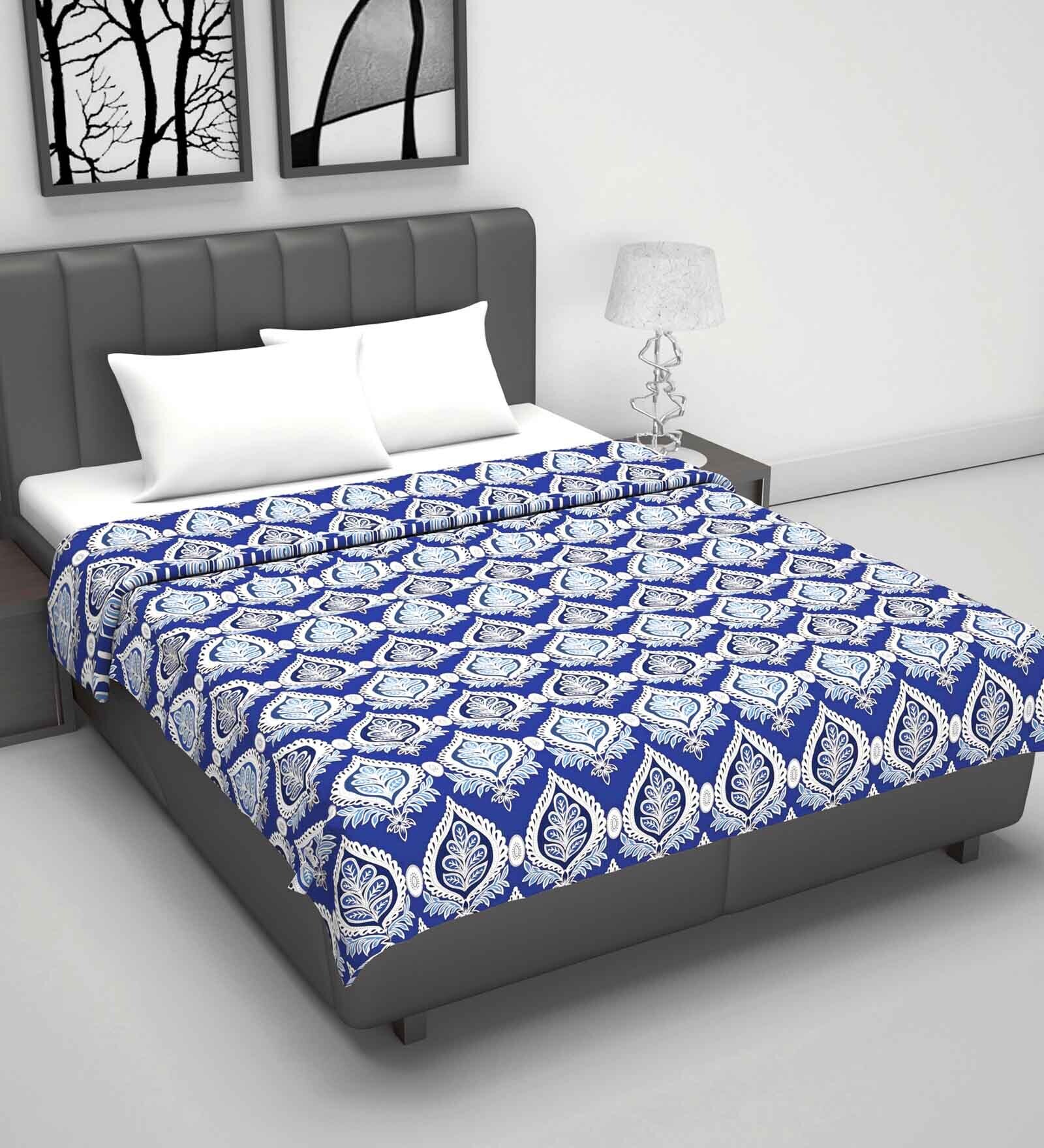 Blue Cotton Patterned 120 GSM Double Bed Dohar Blue Cotton Patterned 120 GSM Double Bed Dohar