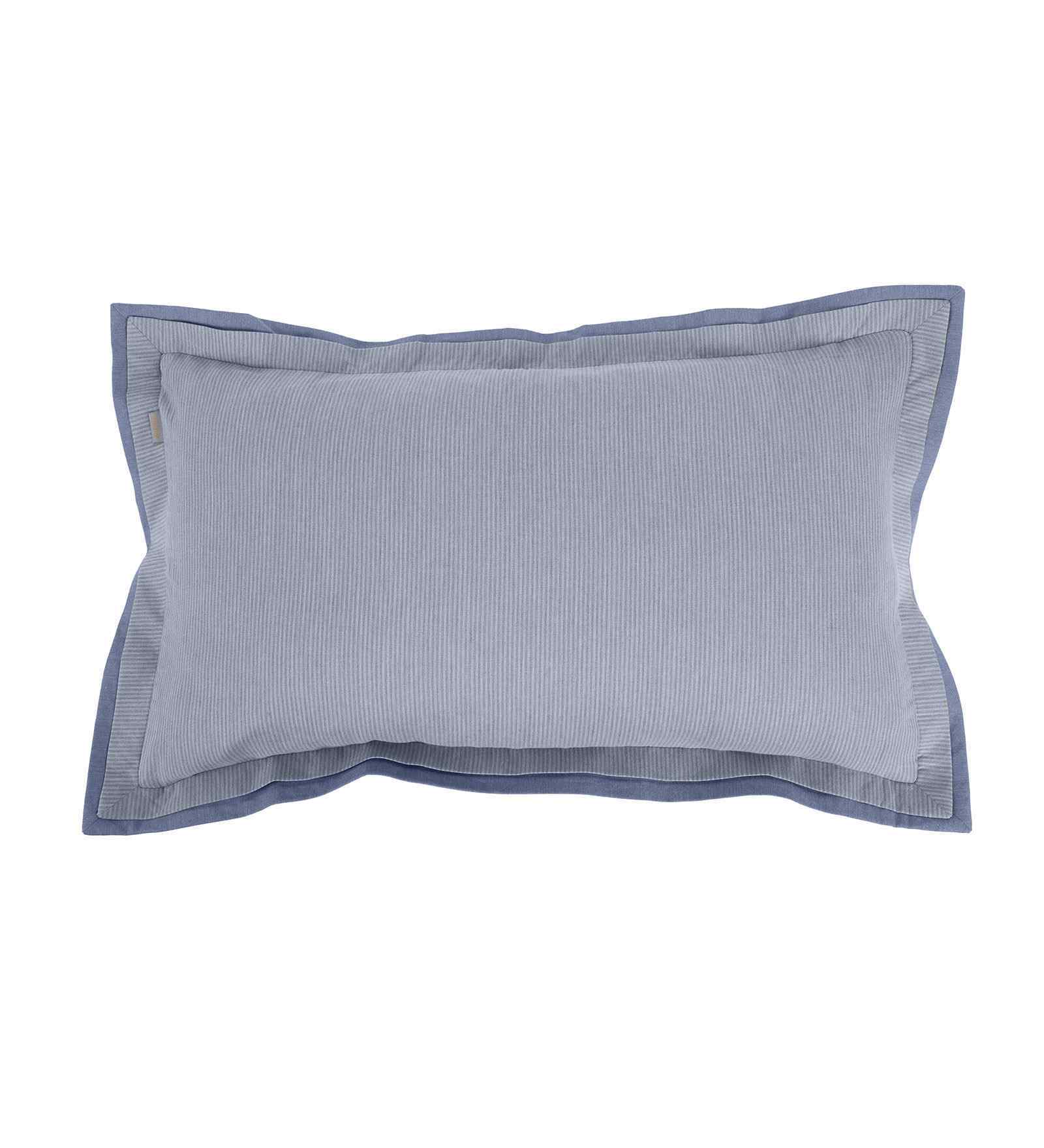 Blue Cotton Solid 14x24 inches Rectangle Cushion Cover
