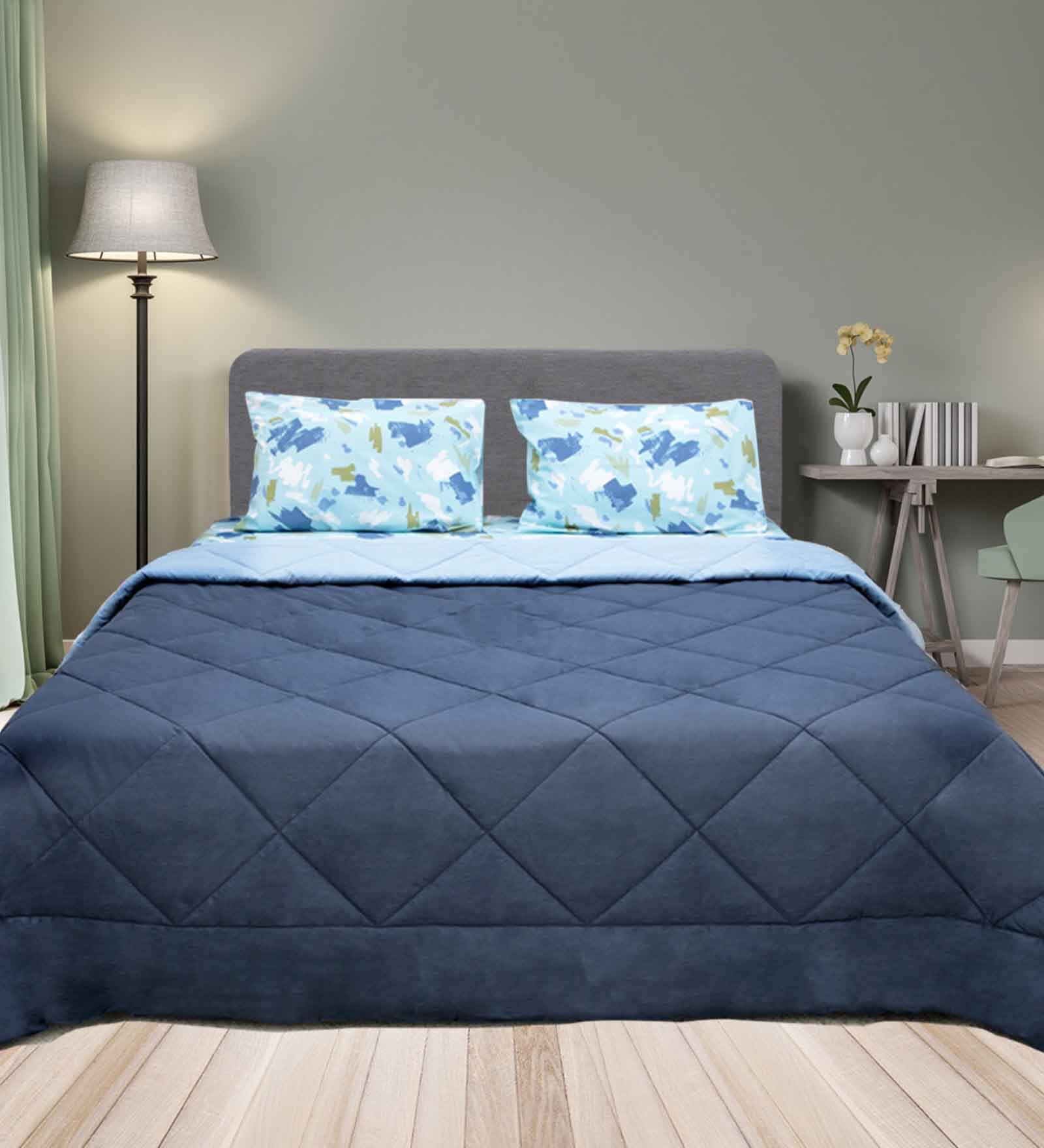 Blue Cotton 150 Mild Winter Single Bed Comforter