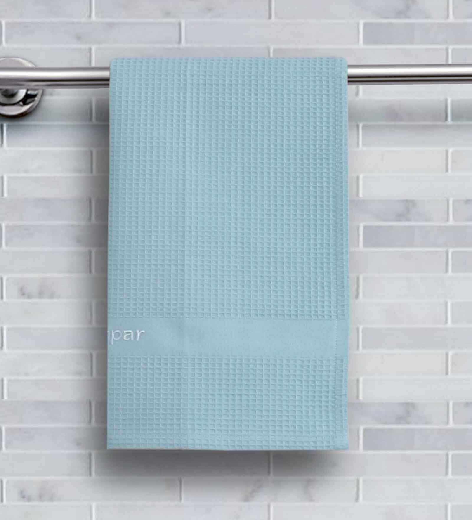 Blue Cotton Solid 215 GSM Hand Towel