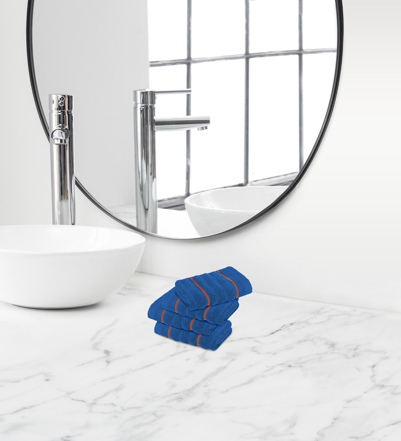 Blue Cotton Solid 550 GSM Face Towels