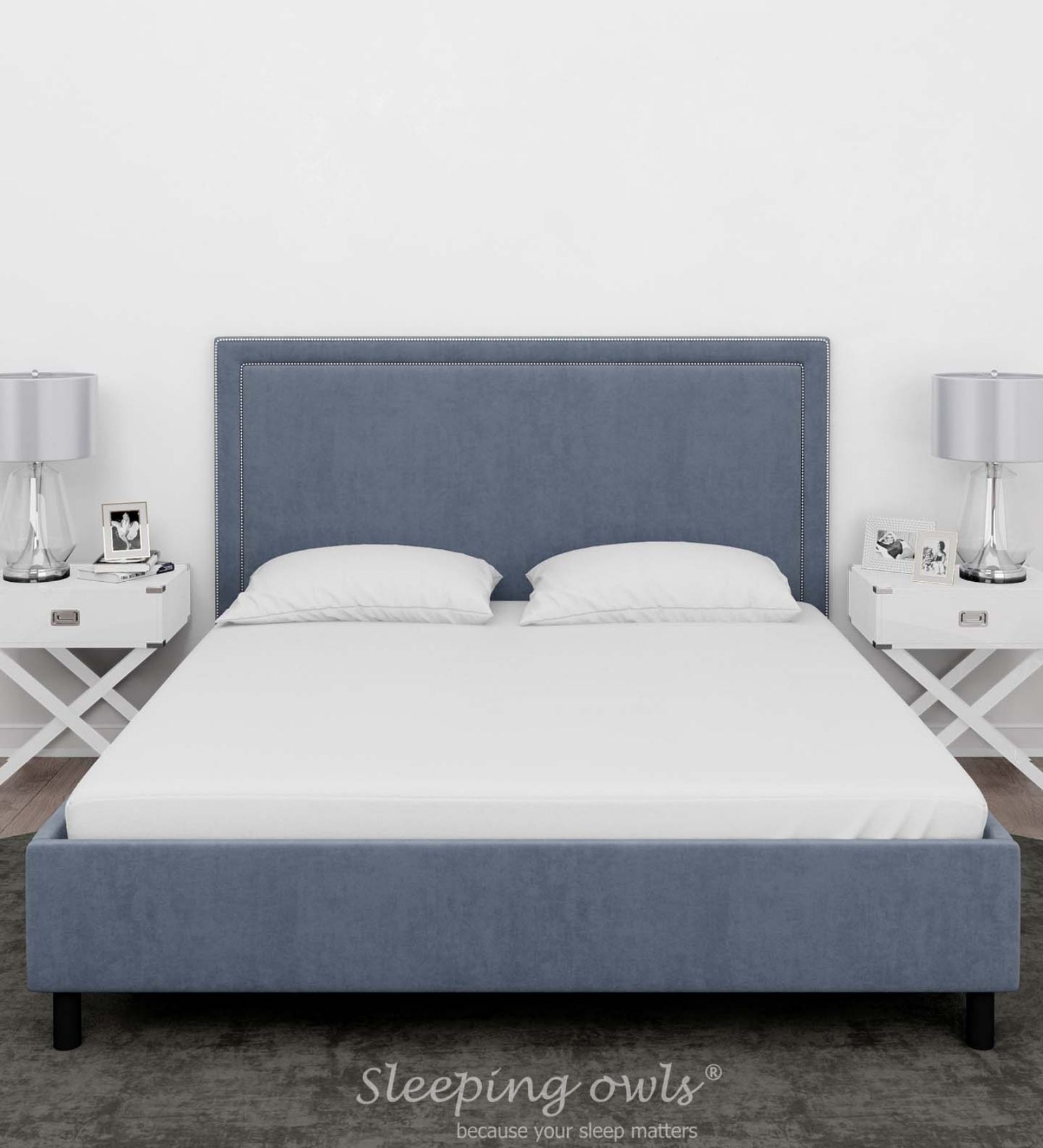 White Cotton Solid Finest 300TC Plain Super King Bedsheet with 2 Pillow Covers