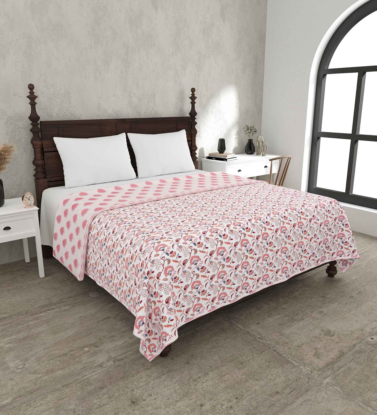 Peach Cotton Traditional 200 GSM Double Bed Dohar