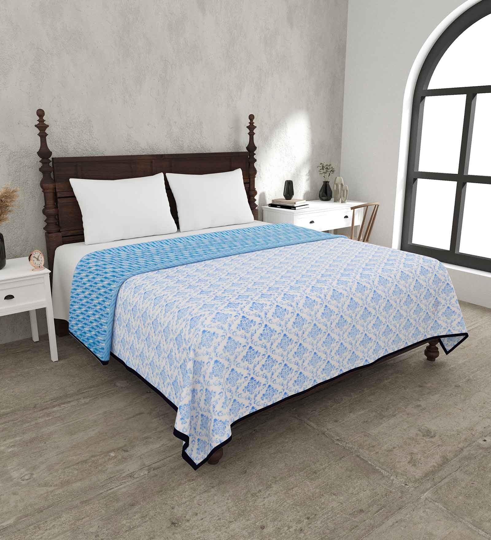Blue Cotton Traditional 200 GSM King Bed Dohar