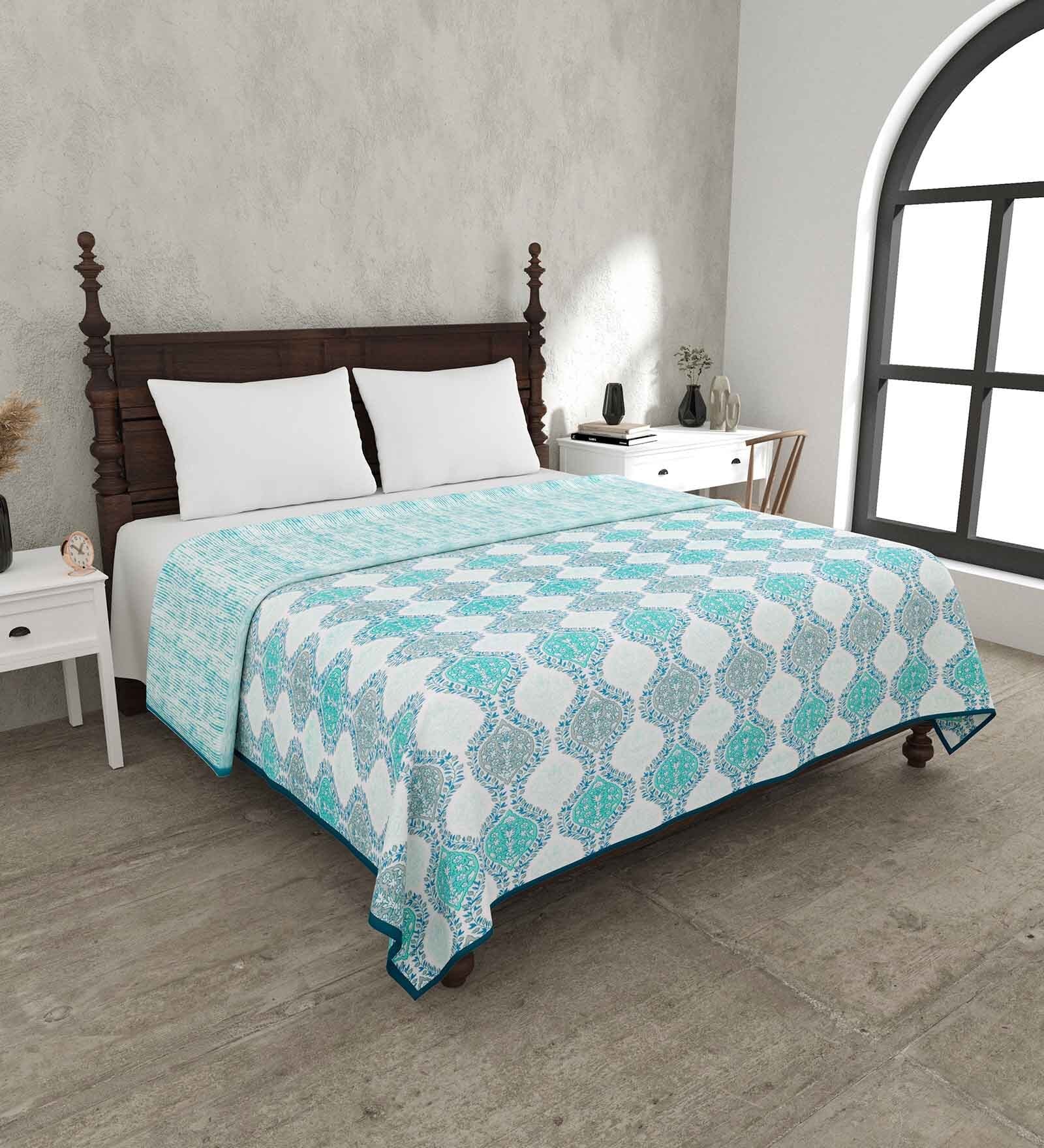 Blue Cotton Traditional 200 GSM King Bed Dohar