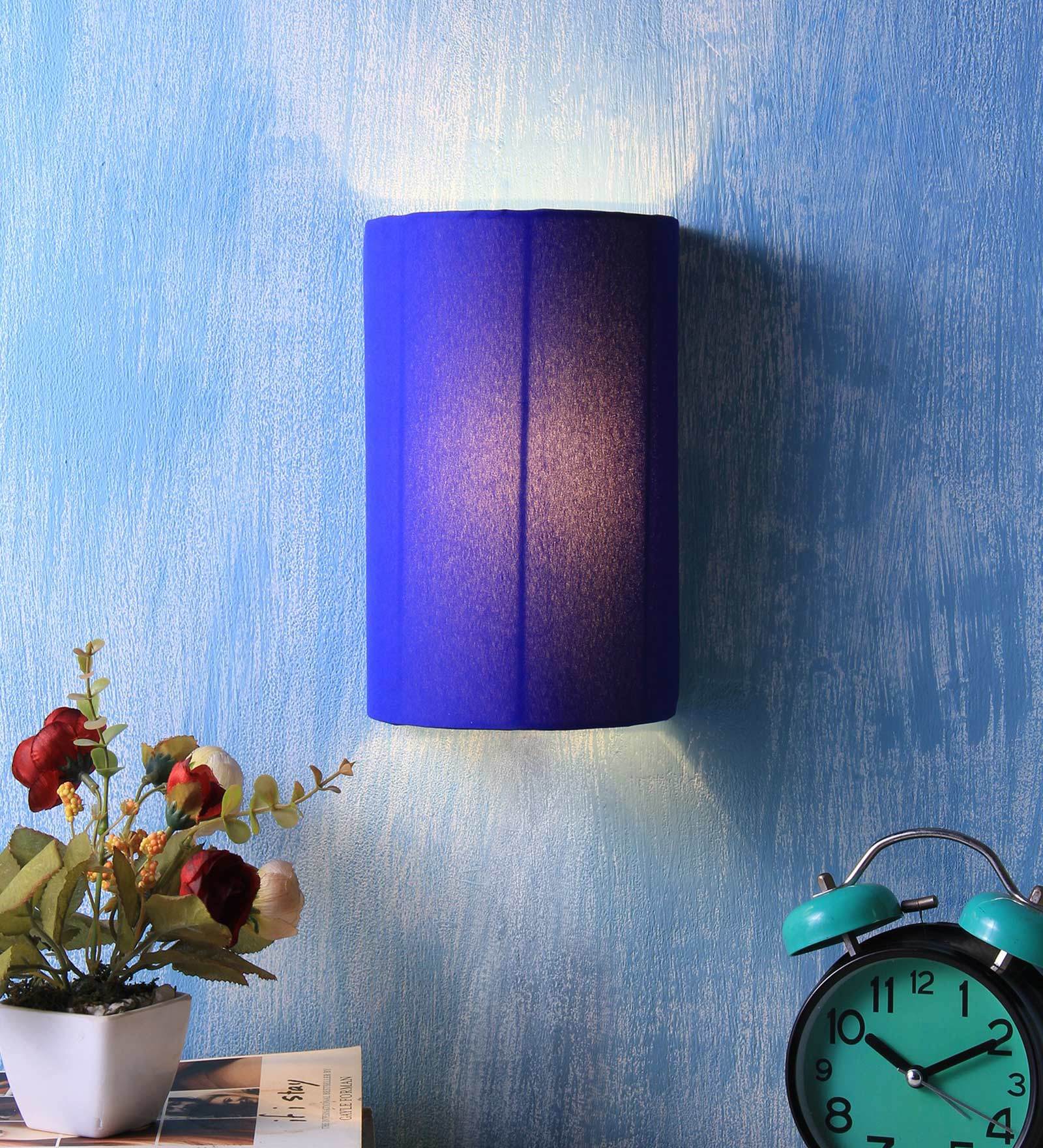 Blue Cotton Wall Light