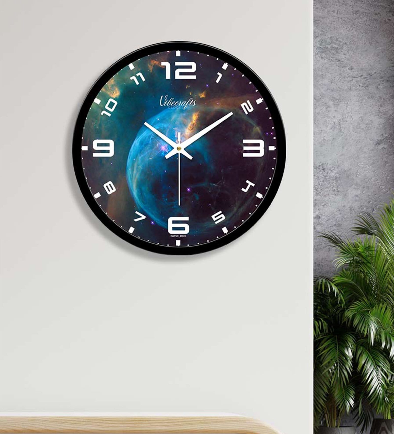 Earth Blue Plastic Wall Clock