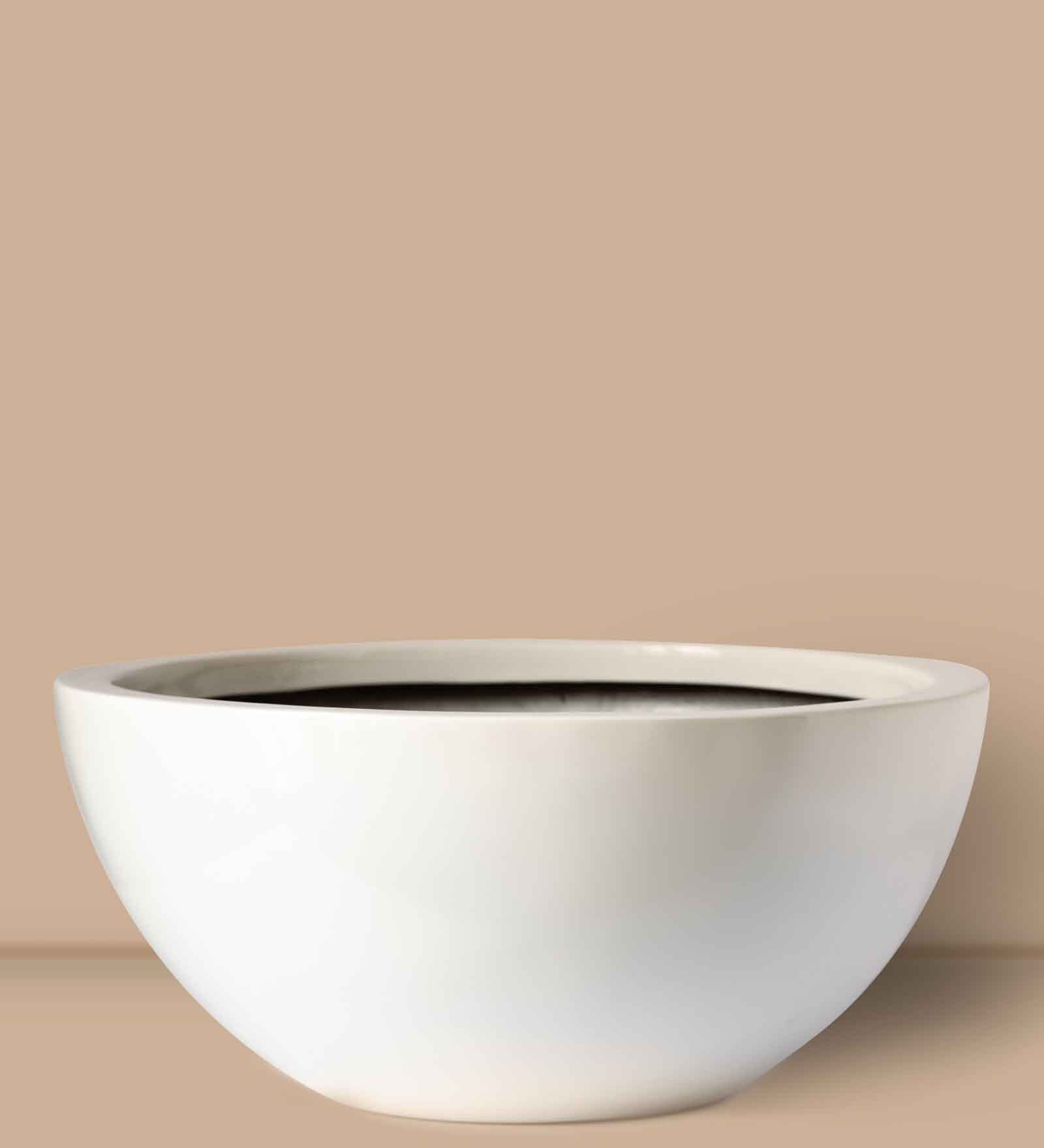 Off White Fiberglass Curvy Shape planter