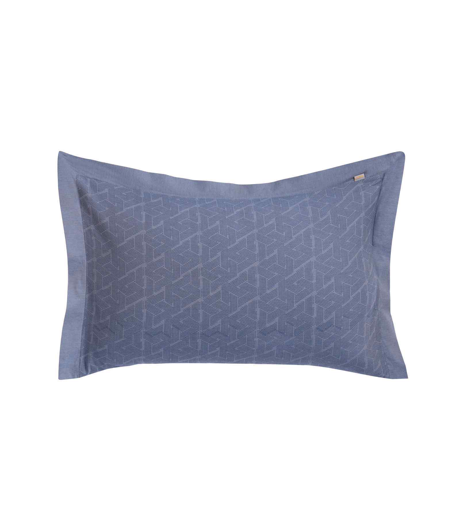 Blue Geometric Print 300 TC Cotton 2 Pillow Cover Set