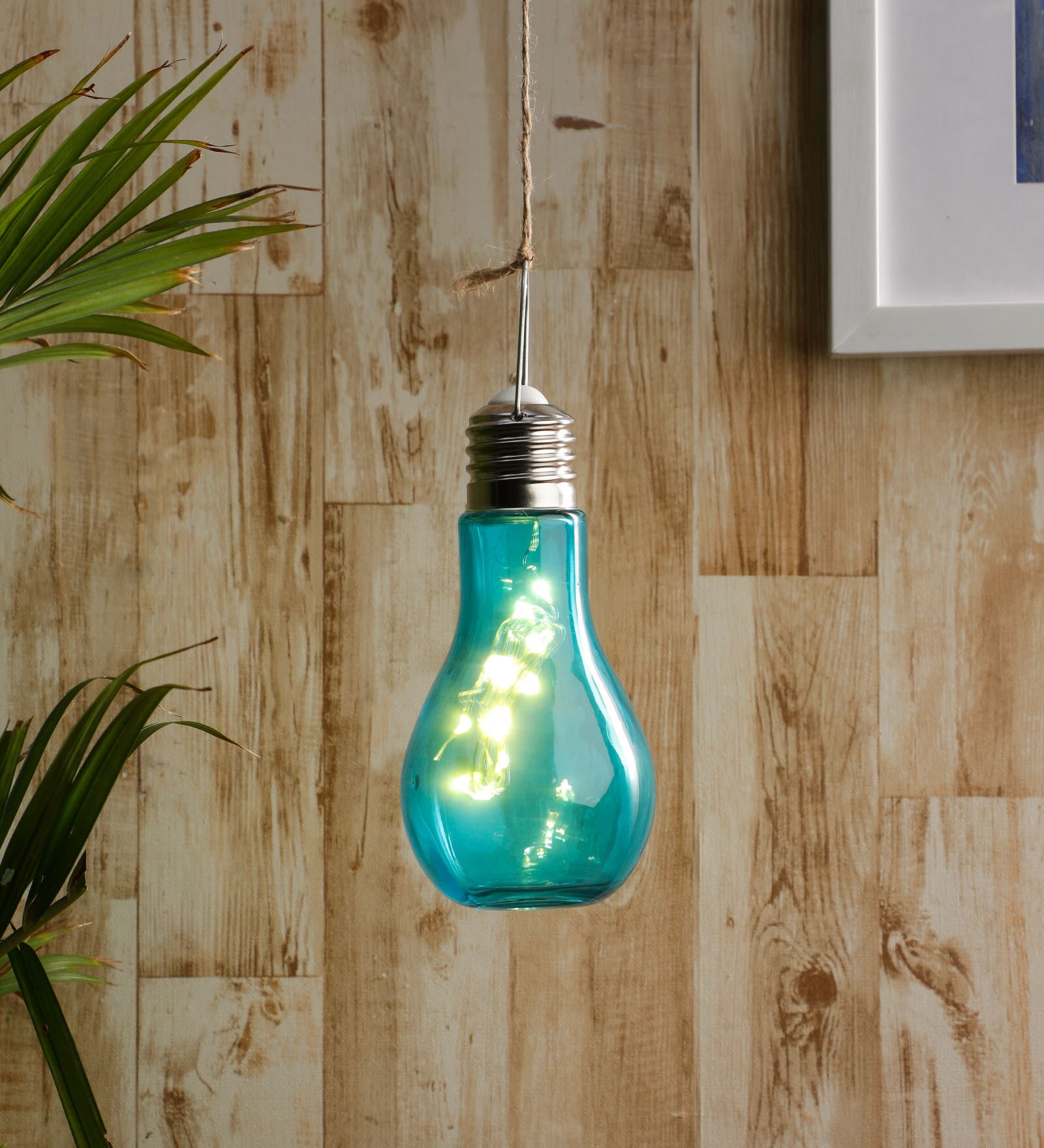 Blue Glass Hanging Decorative Bulb