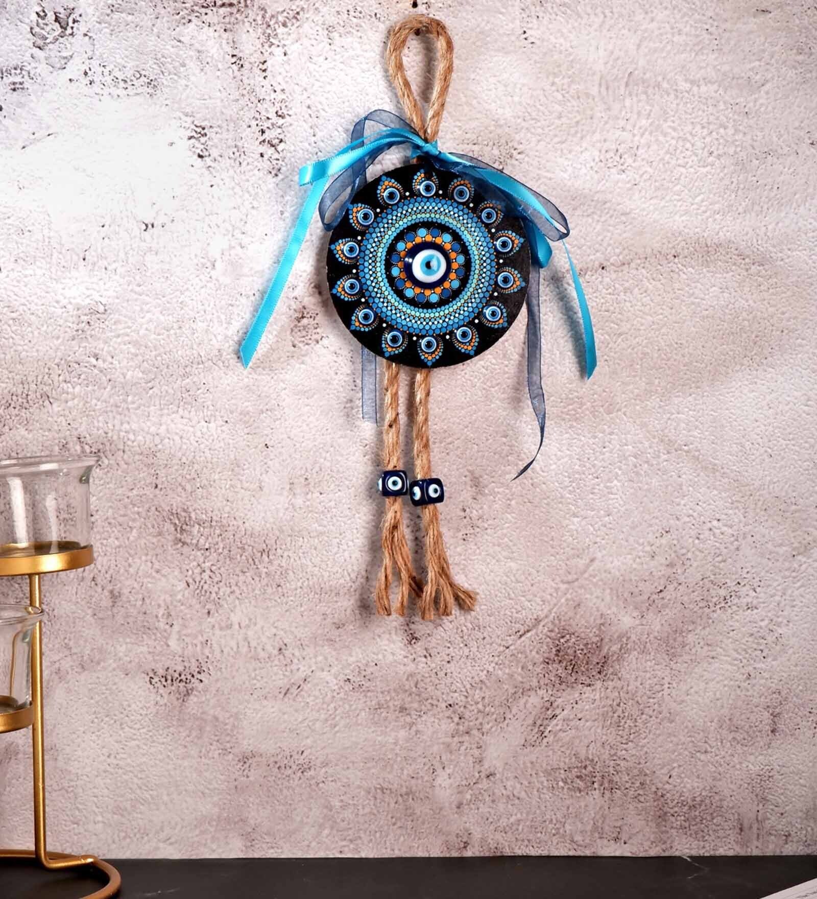 Blue Glass Evil Eye Charm 10 Inches