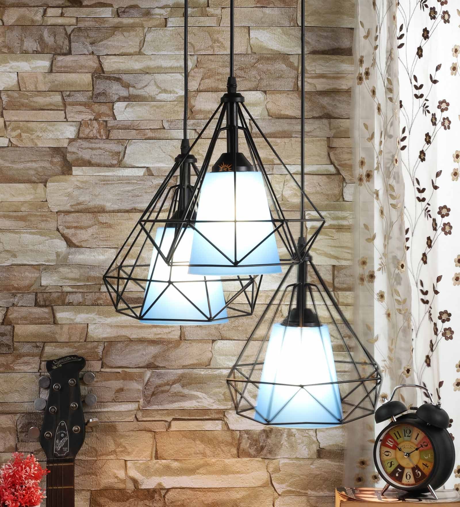 Pheonix Blue Iron Cluster Hanging Light