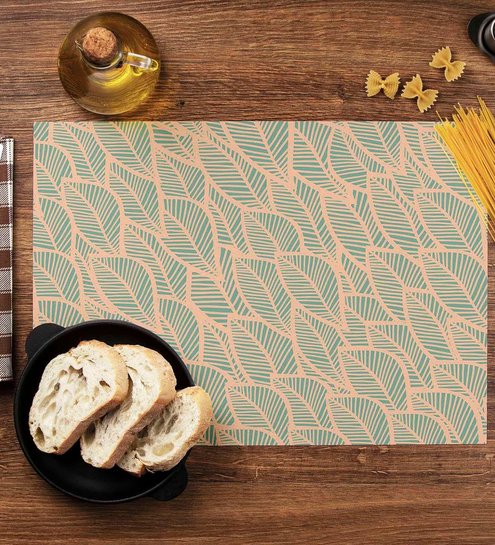 Blue Leaf   Multicolor (18 x 12) Cotton Canvas (Set of 6) Table Placemat