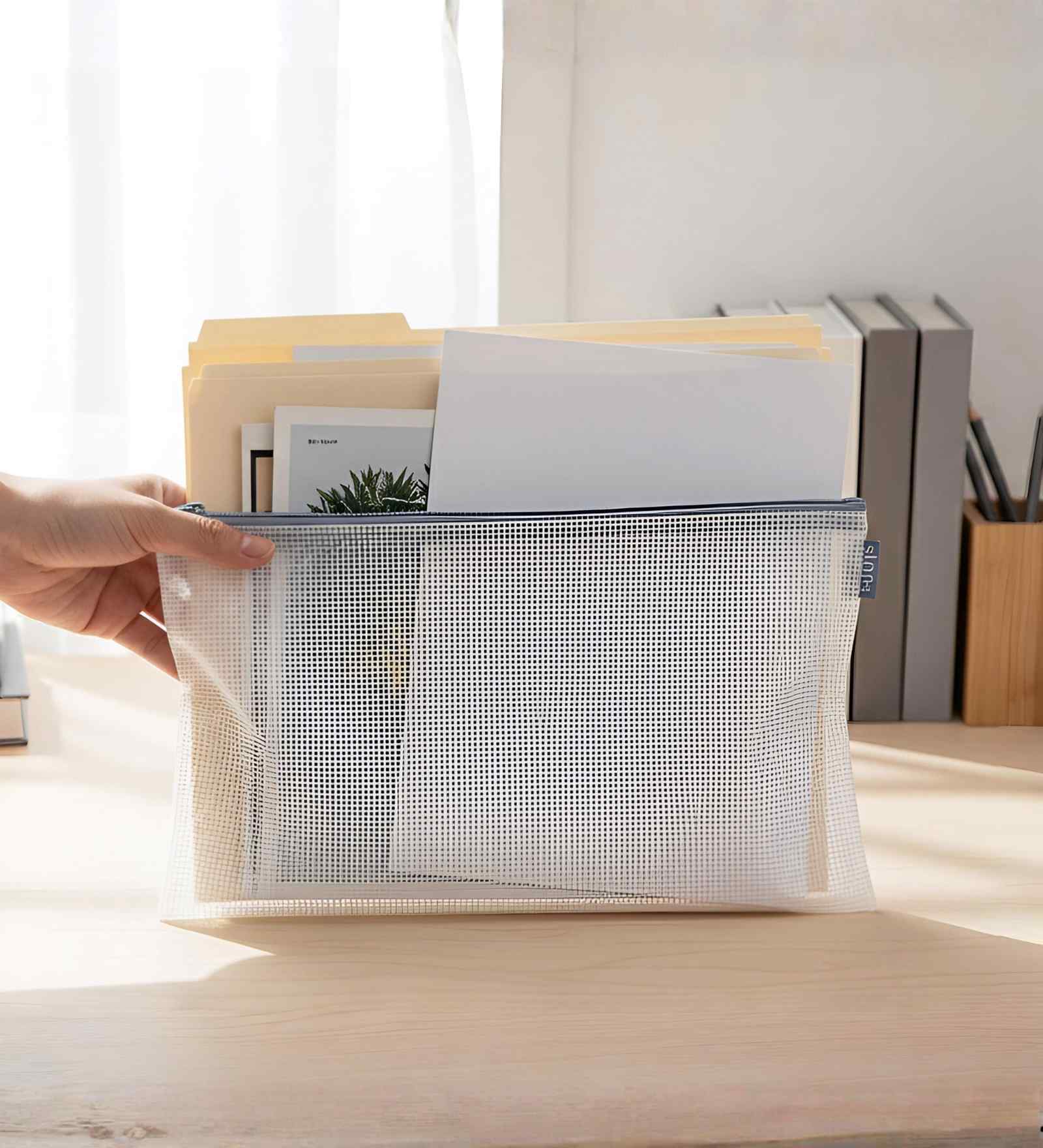 Blue Legal Size ZiPolypropyleneer Pouch Document Organizer