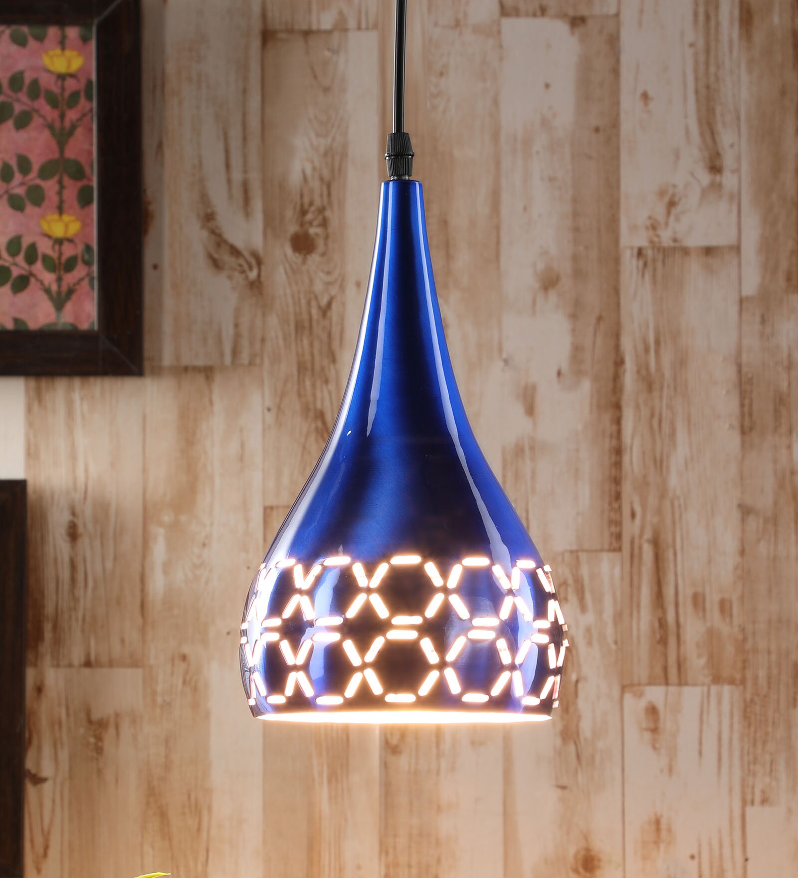 Noric Blue Metal Hanging Light