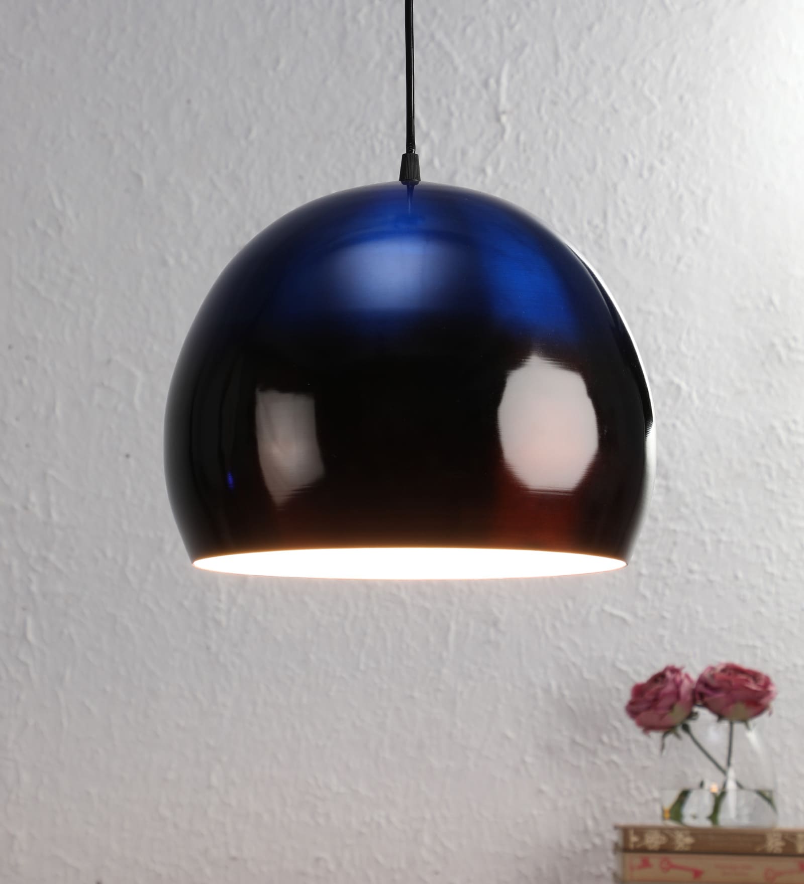 Blue Metal Single Hanging Lights
