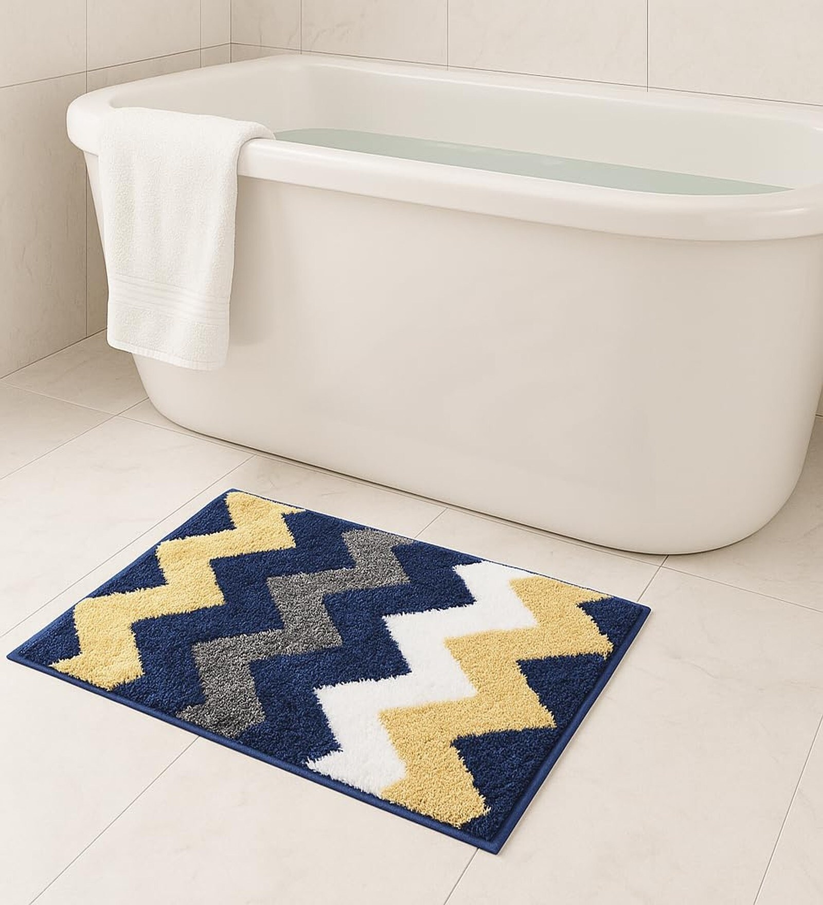 Blue Microfiber 16x24 Inches Super Soft Bath Mat