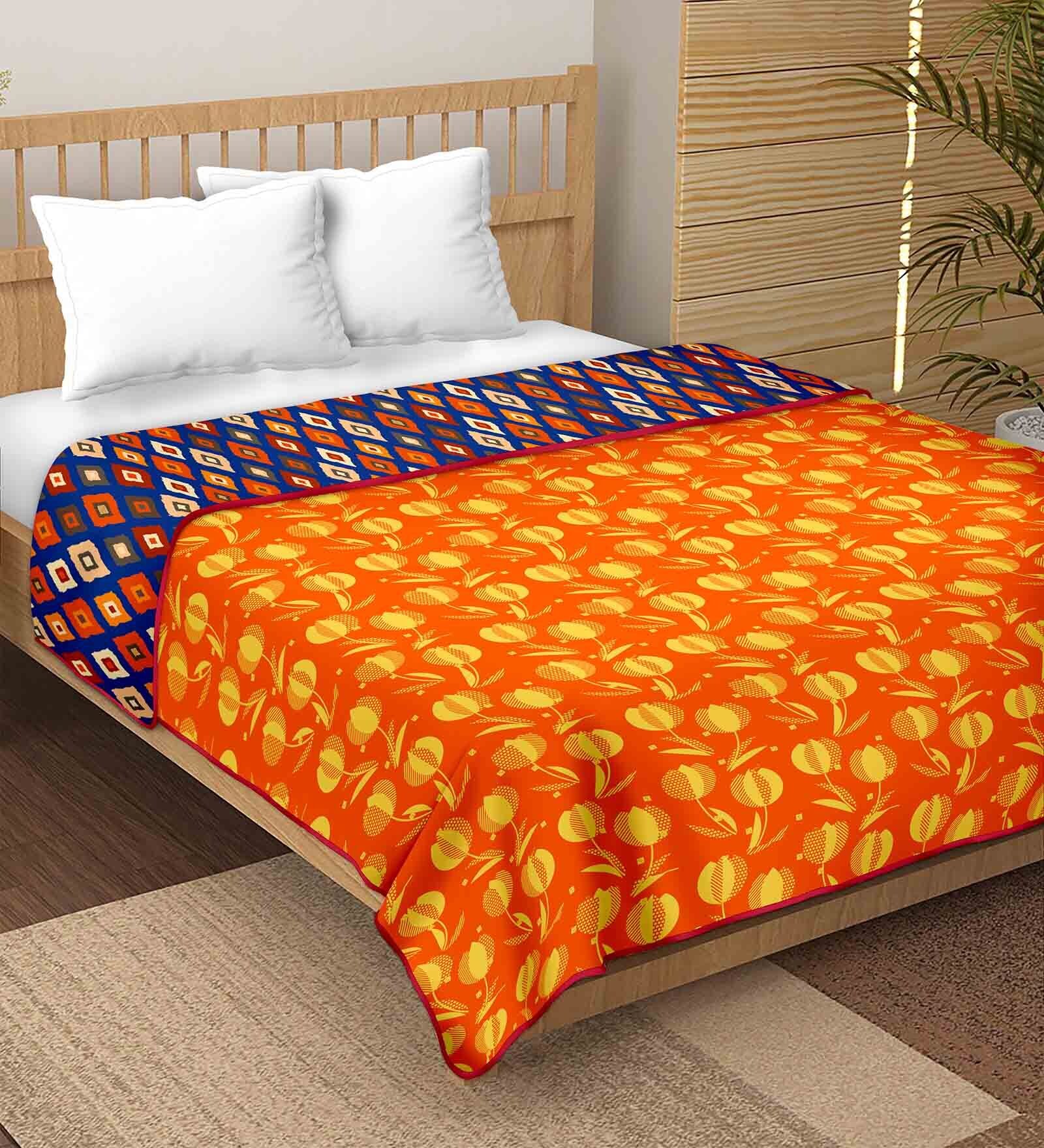 Blue Microfiber Reversible 180 Double Bed Comforter