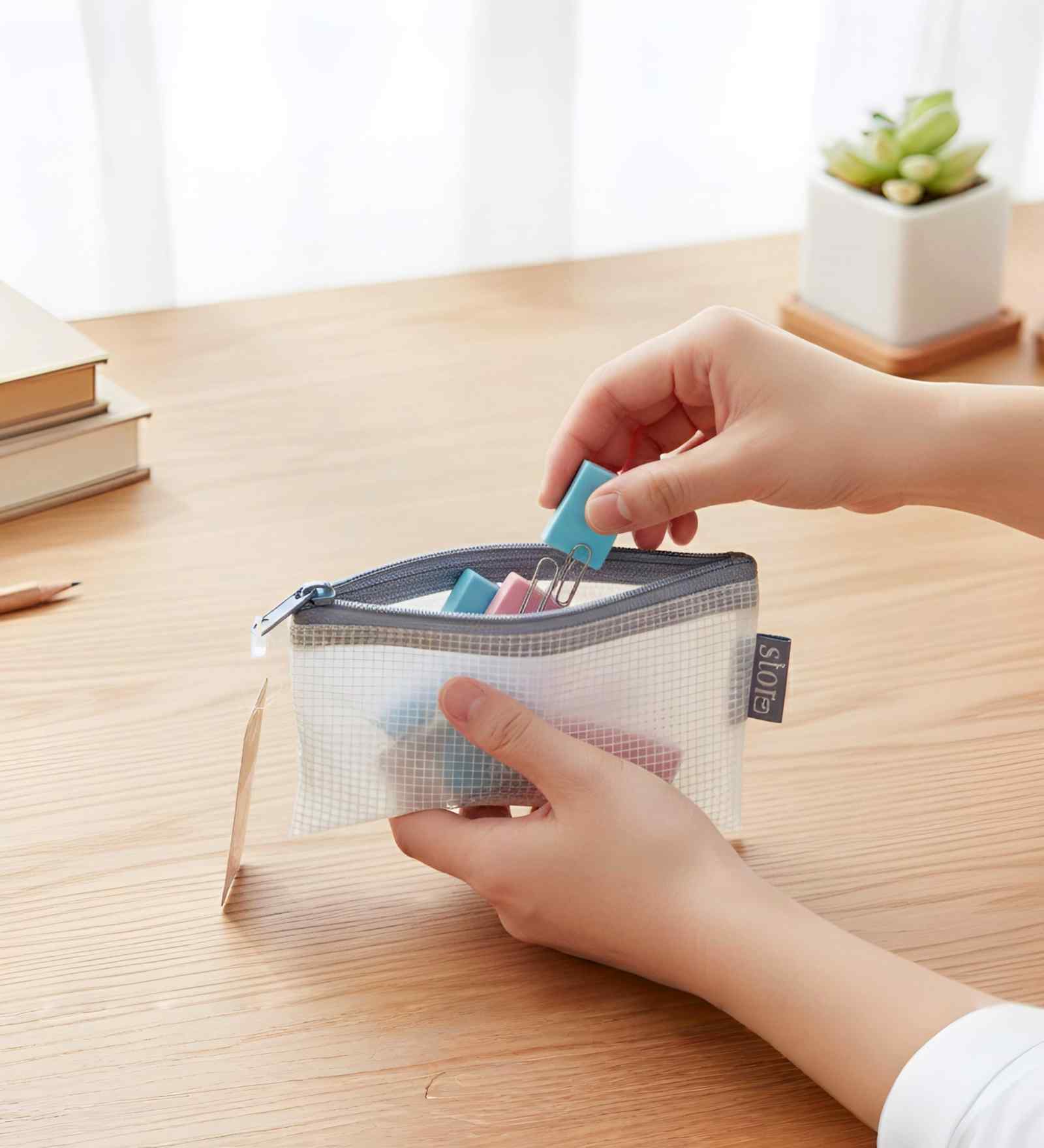 Blue Mini ZiPolypropyleneer Pouch Multipurpose Utility Organizer