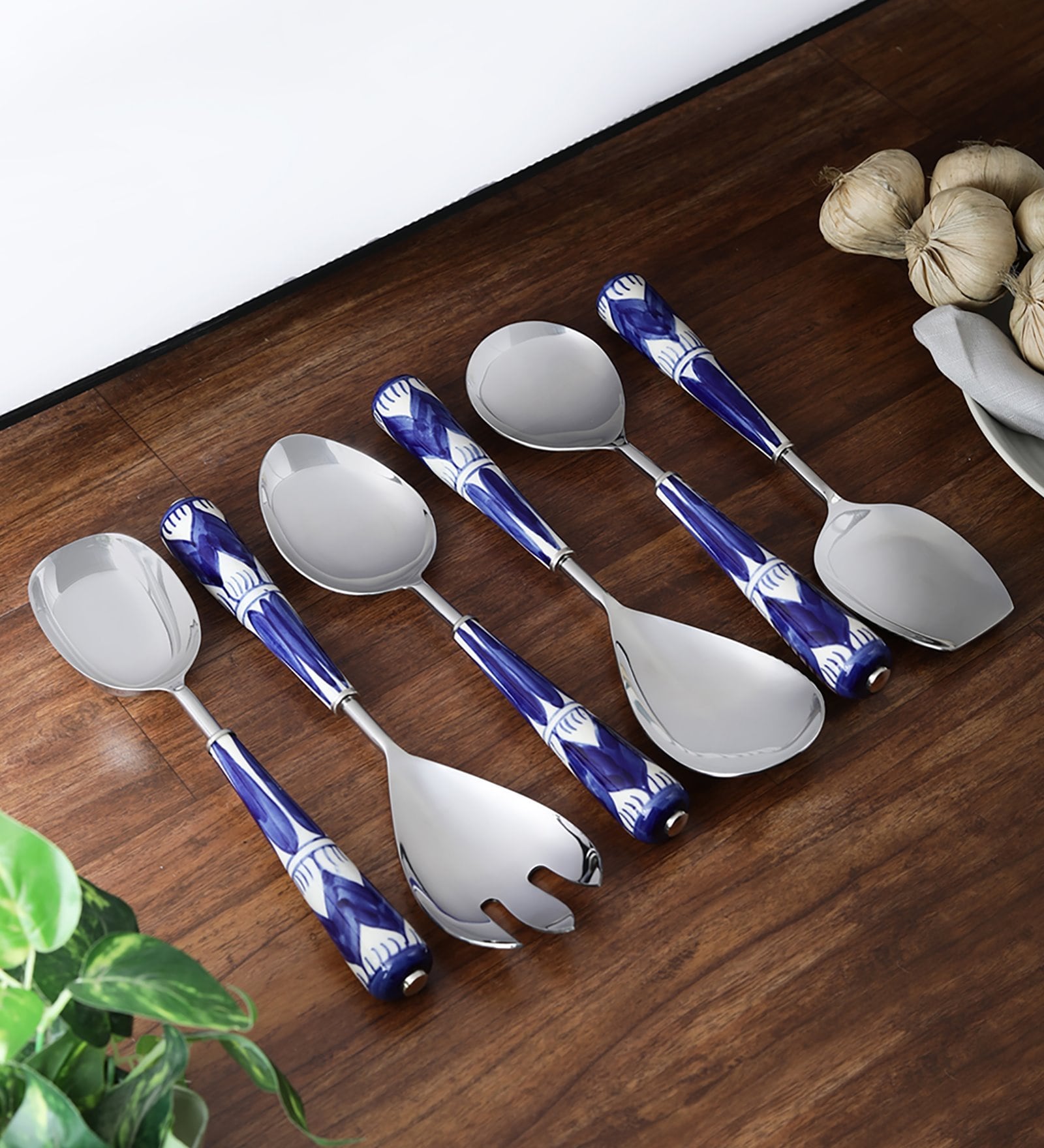 Stainless Steel Moroccan Serving Spoons Set of 6
