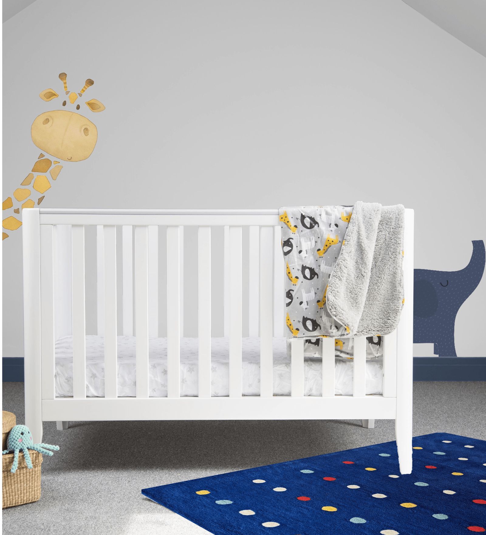 Blue Nursery Wool 3 ft x 5 ft Hand tufted Carpet