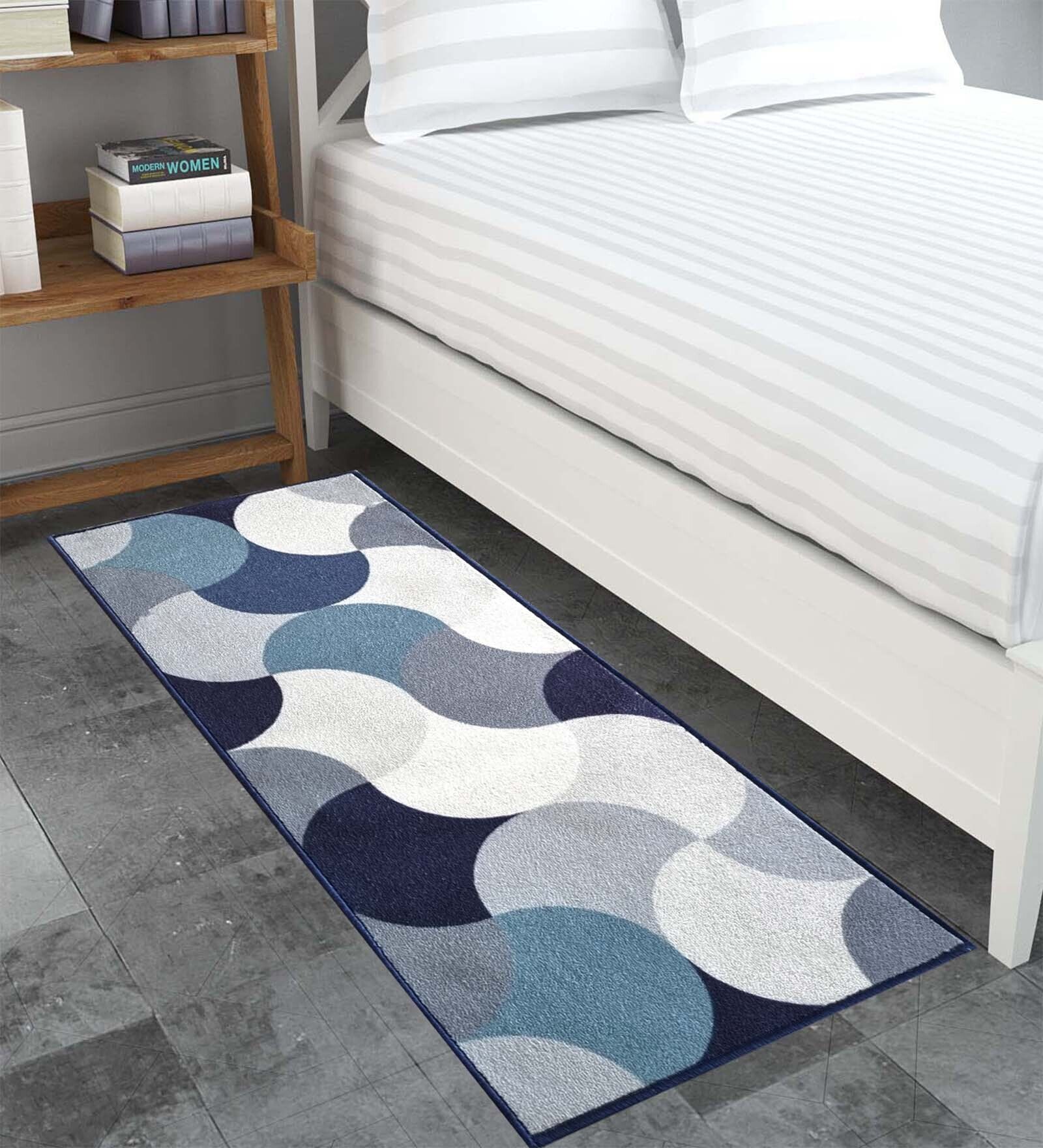 Buy Blue Nylon Geometric Pattern 47.2 x 19.6 Inches Runner at 33% OFF ...