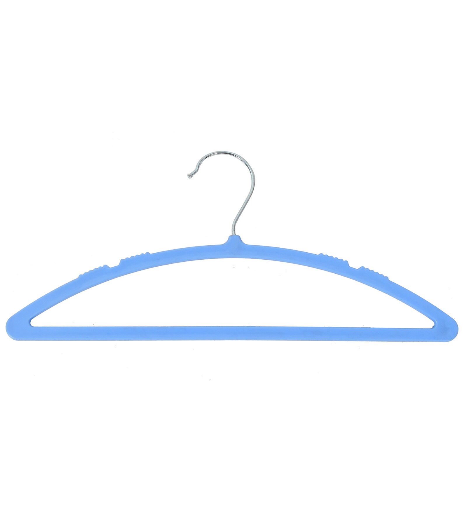 Blue Plastic 1 Hook Cloth  Hangers (Set Of 24)